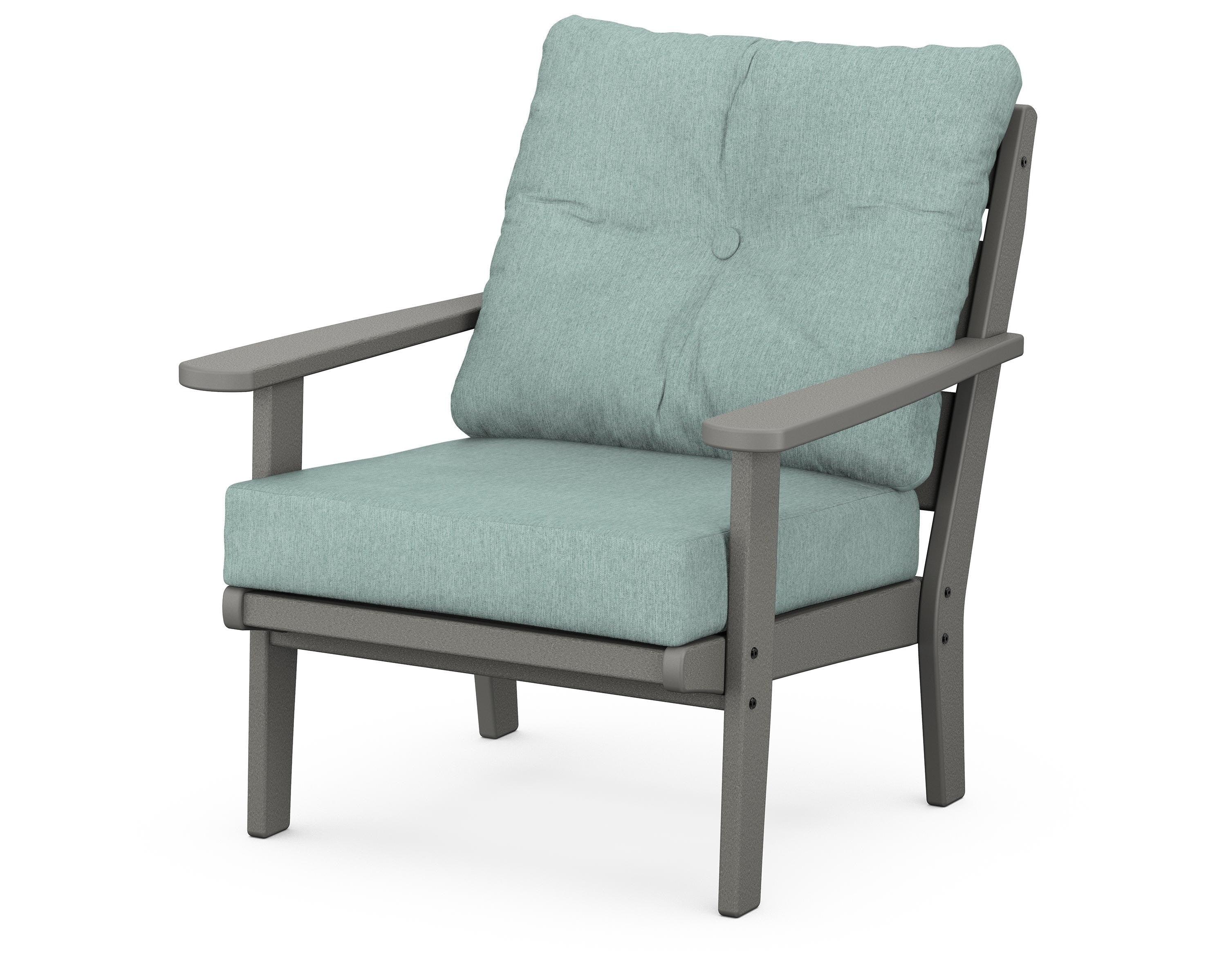 POLYWOOD® Lakeside Deep Seating Chair in Slate Grey / Glacier Spa