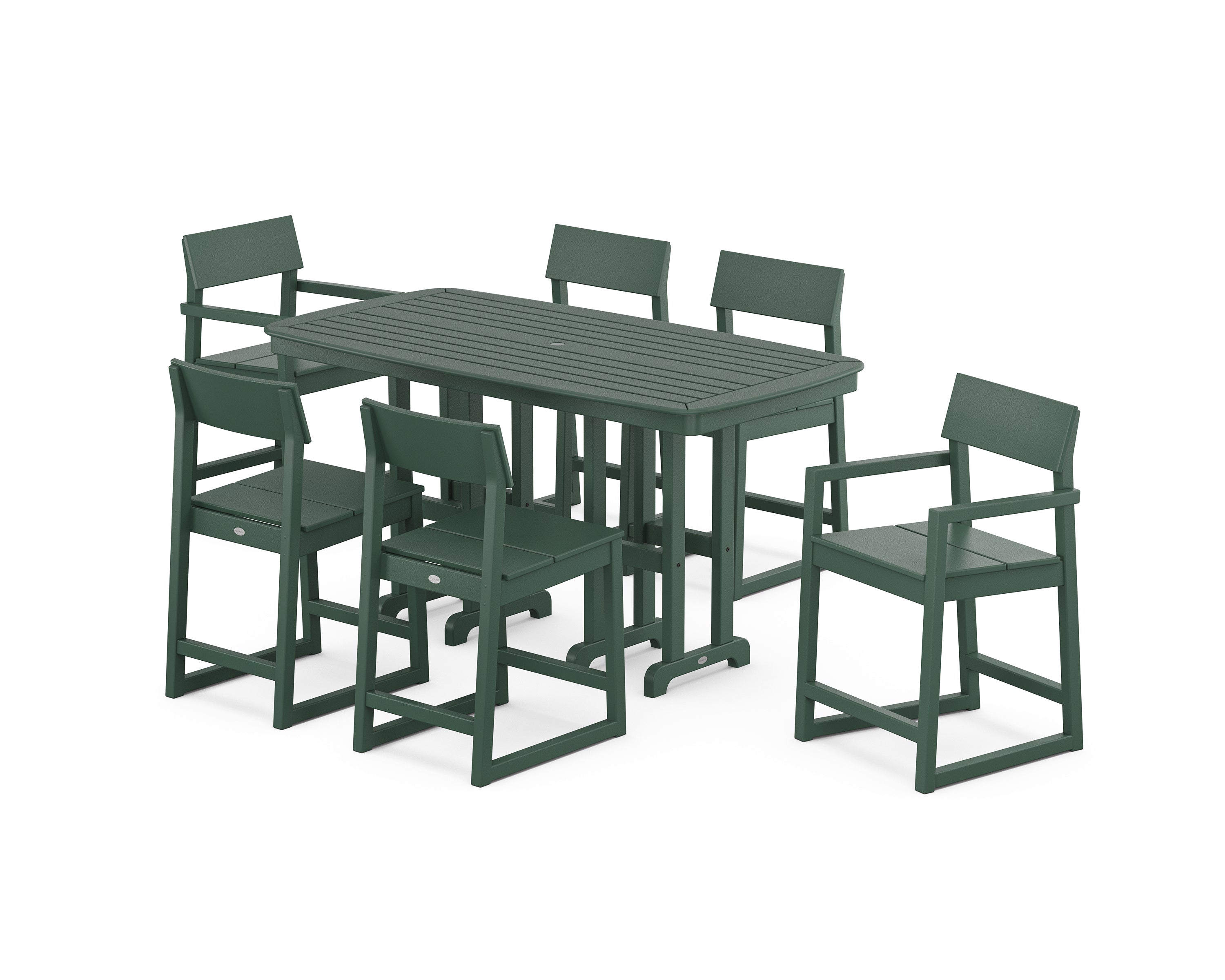 POLYWOOD® EDGE 7-Piece Counter Set in Green