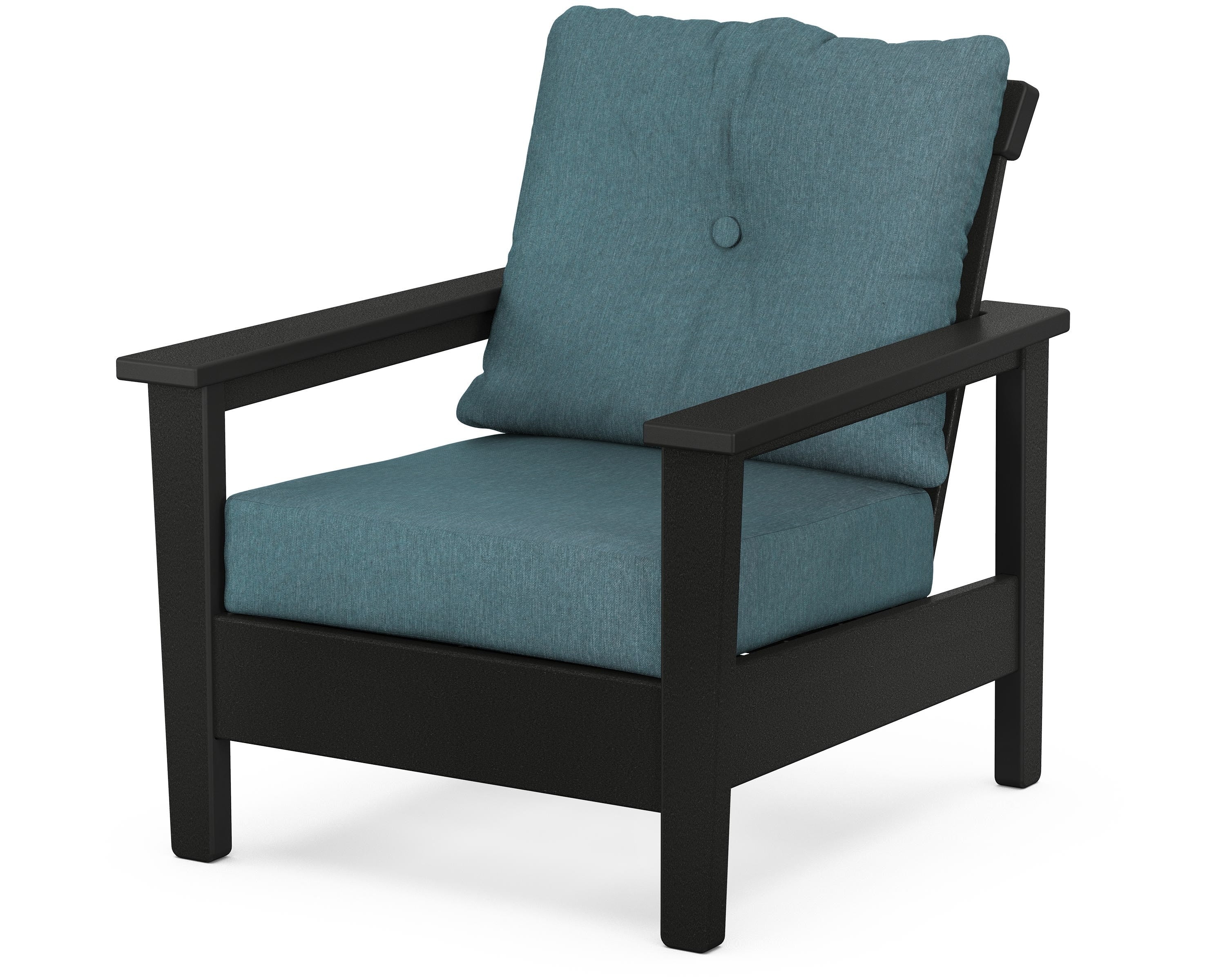 POLYWOOD® Prescott Deep Seating Chair in Black / Ocean Teal