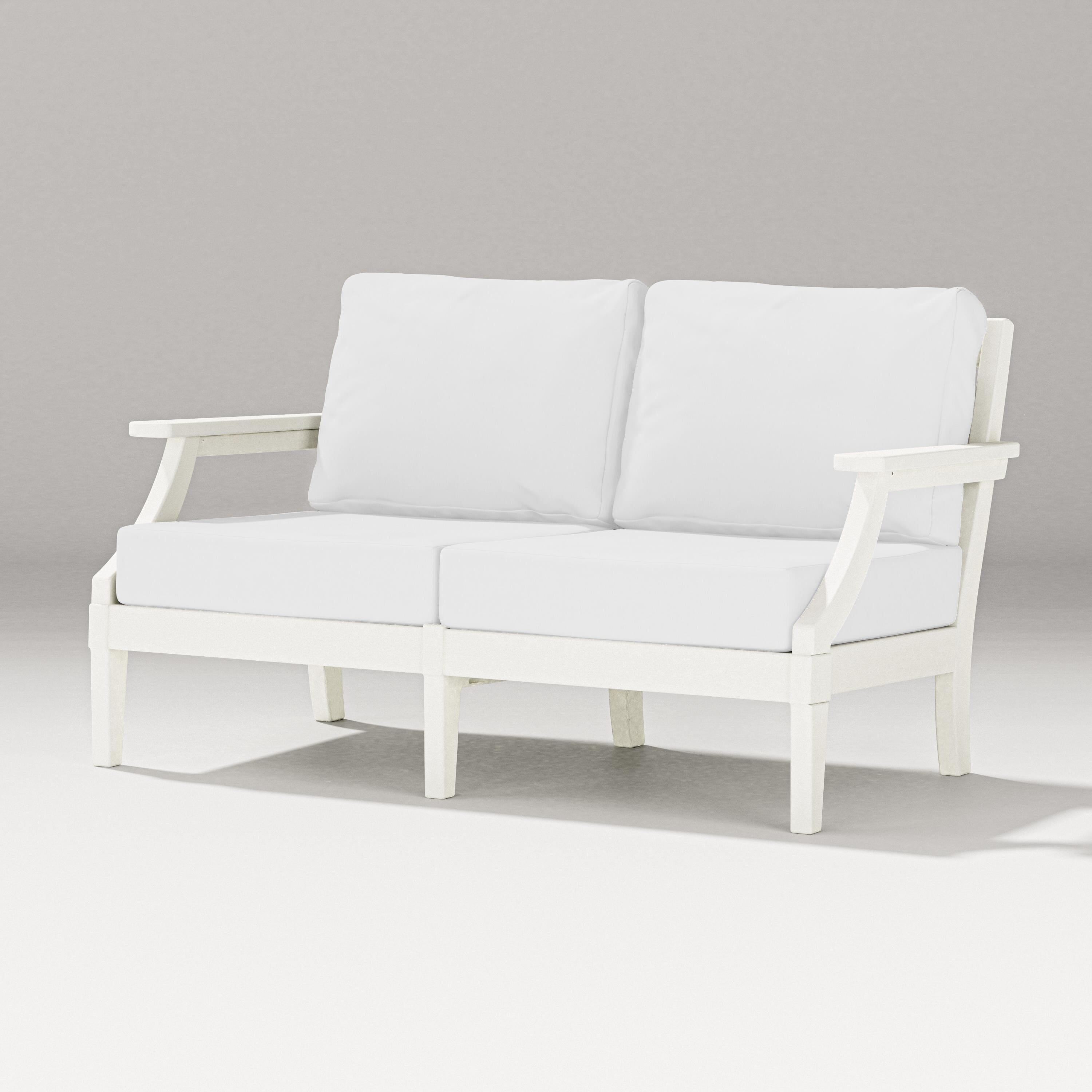 PW Designer Series Estate Loveseat in Vintage White / Natural