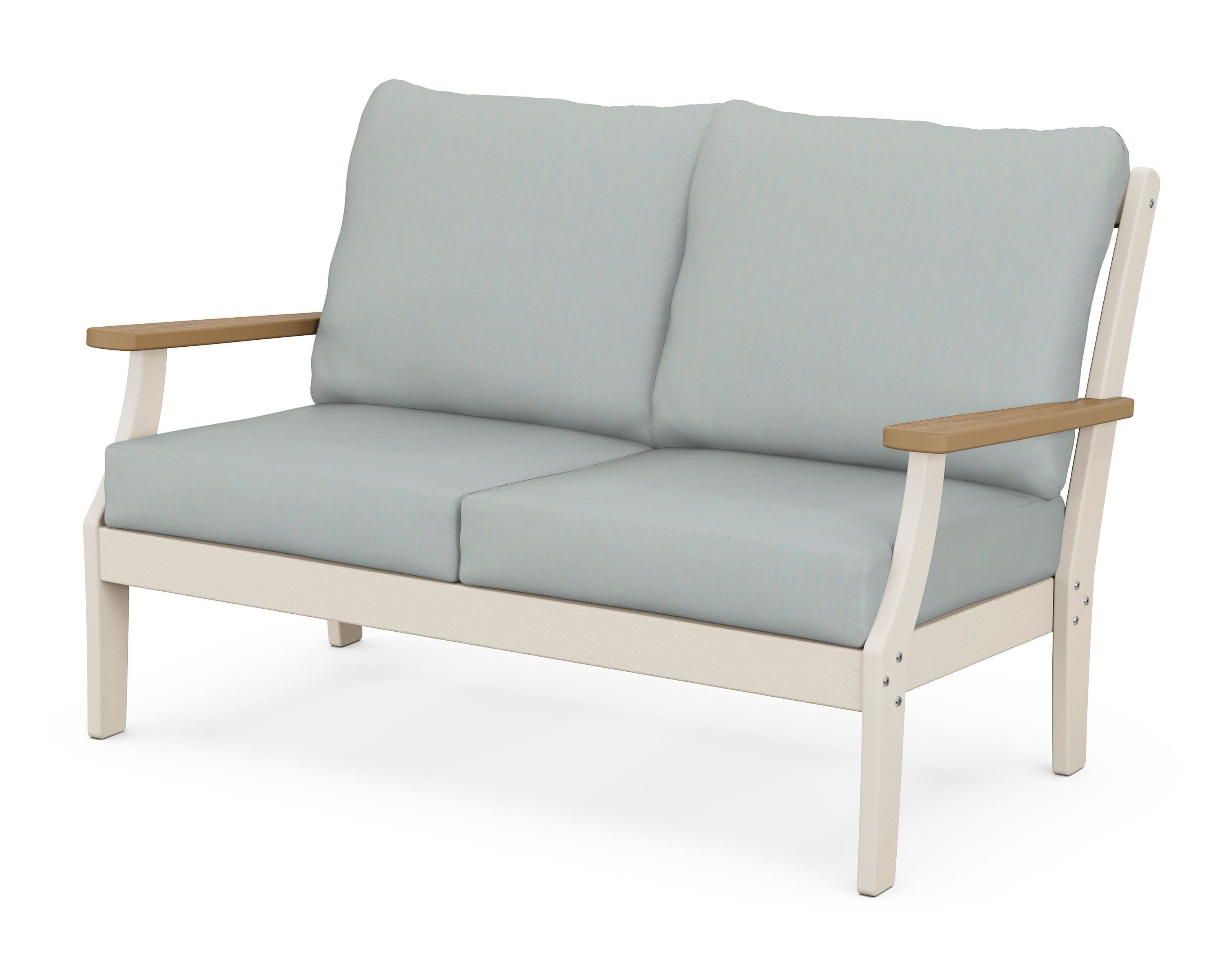 POLYWOOD® Braxton Deep Seating Loveseat in Sand / Natural / Spa