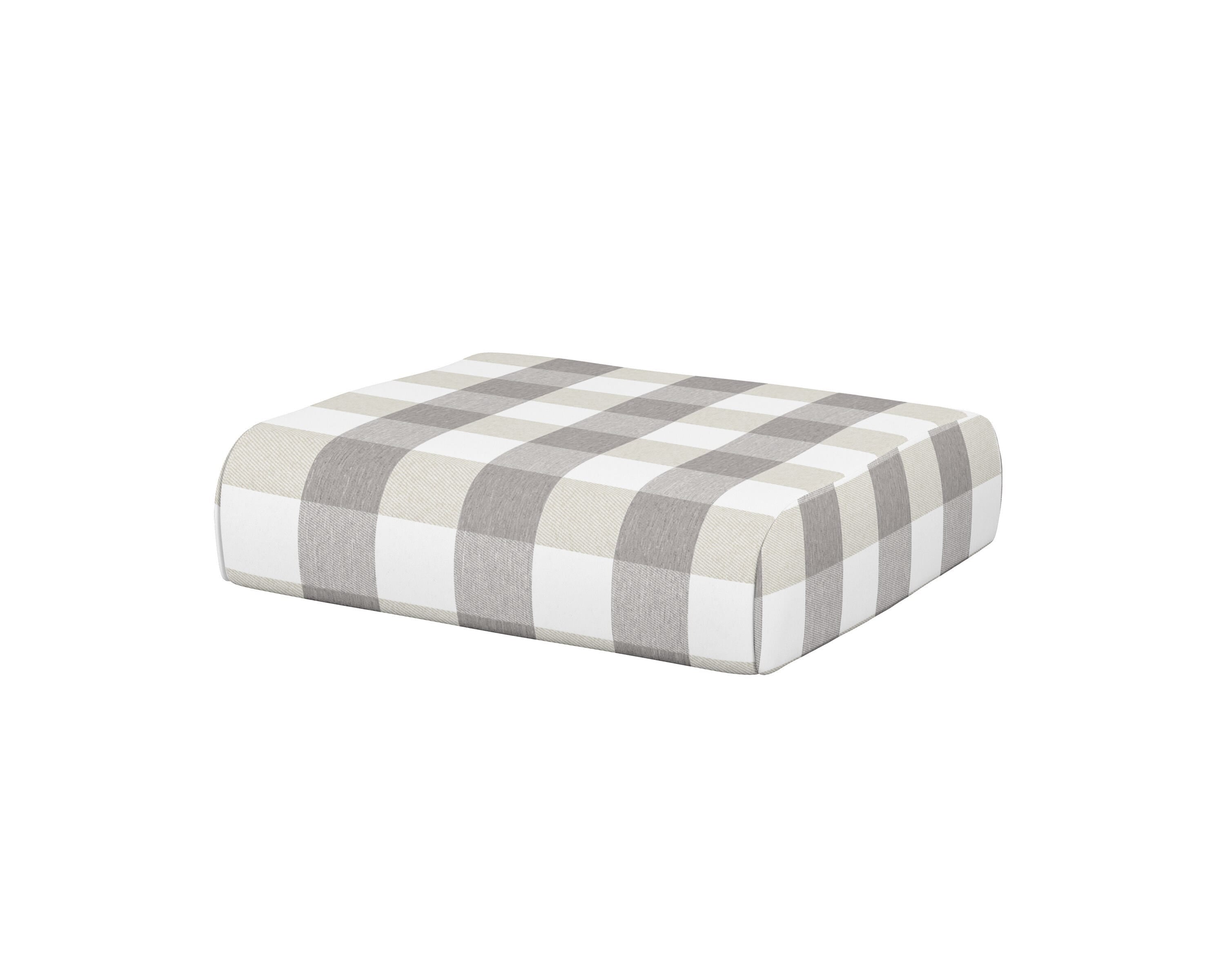 POLYWOOD® Club Ottoman Cushion in Buffalo Plaid Grey Mist