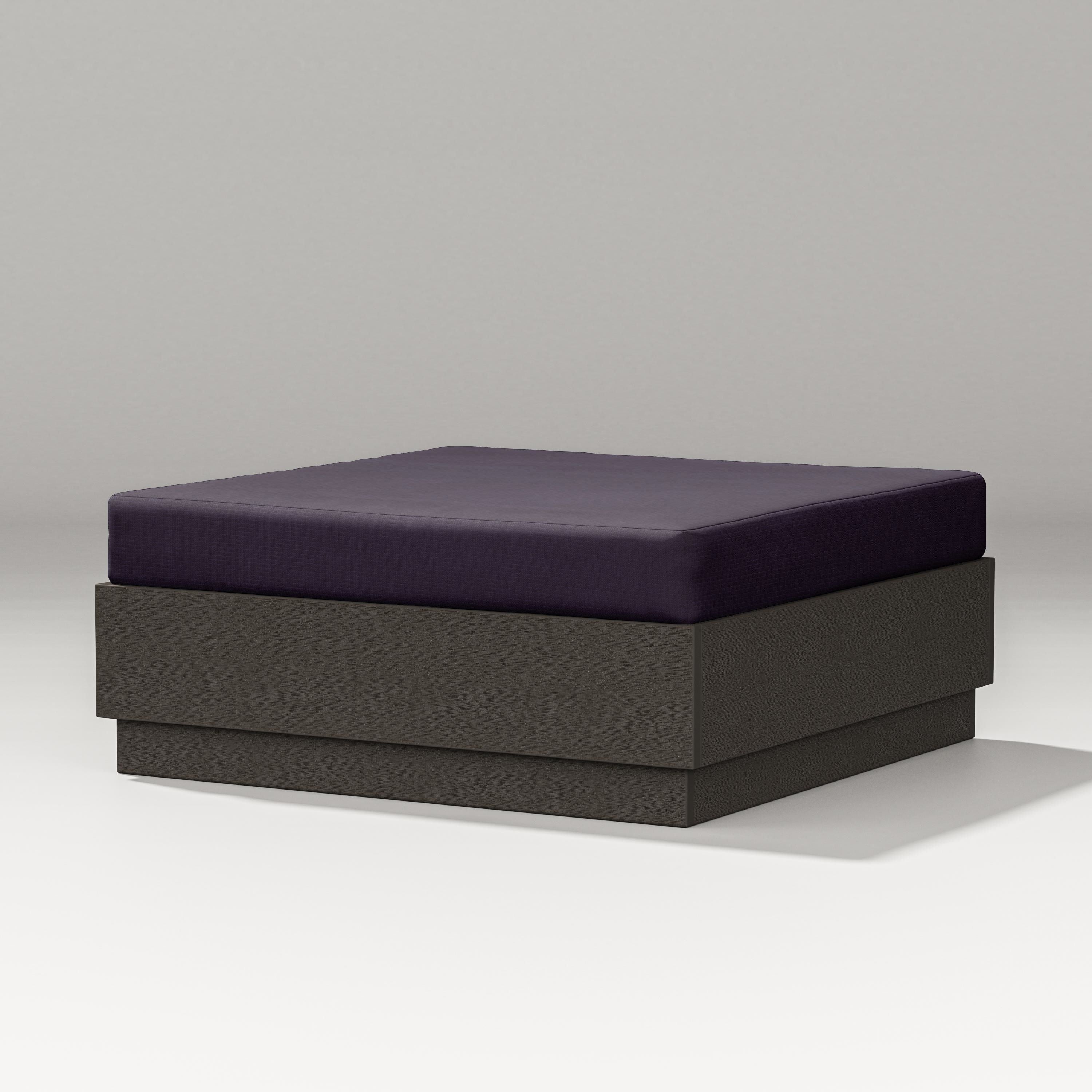 PW Designer Series Elevate Lounge Ottoman in Vintage Coffee / Navy Linen