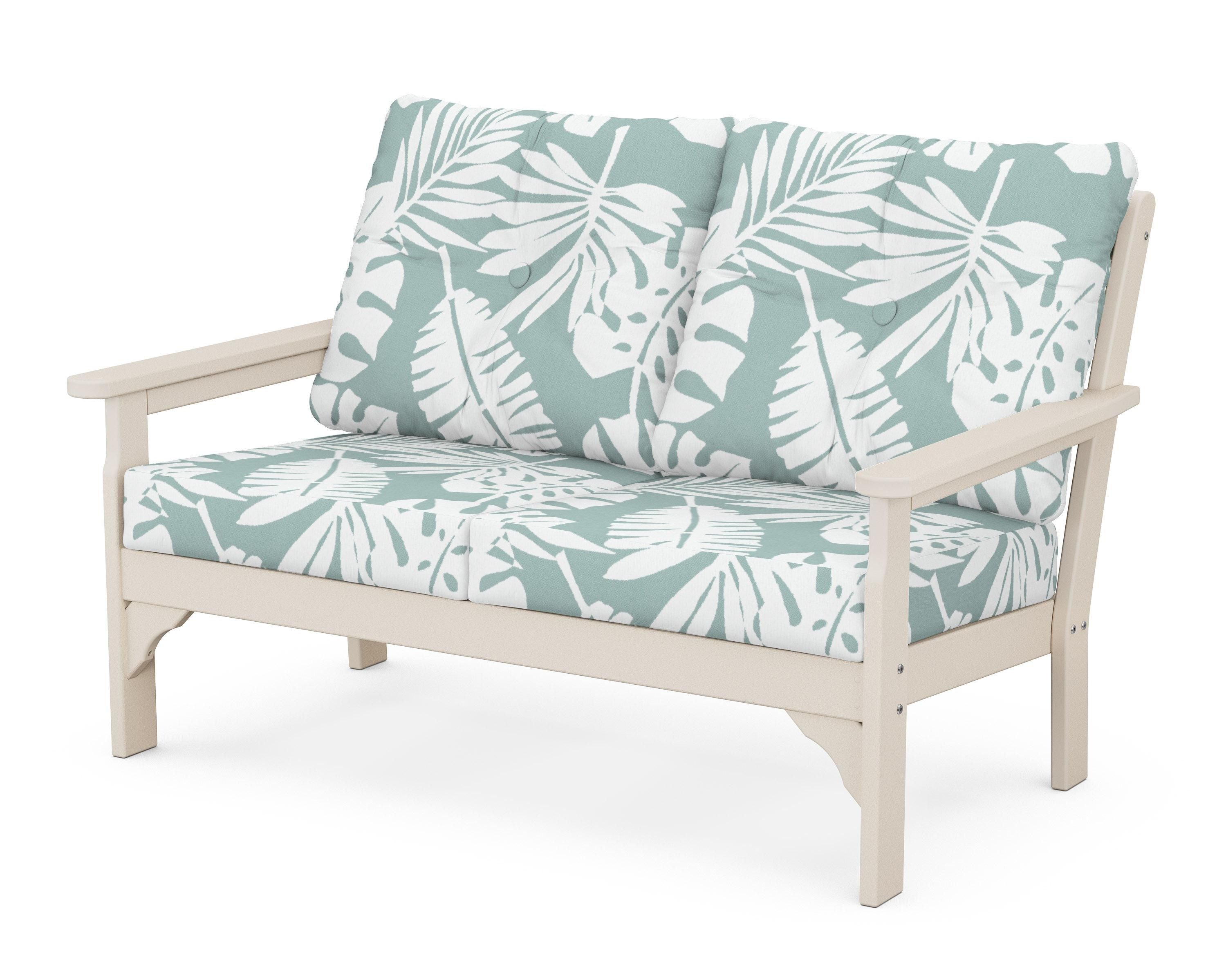 POLYWOOD® Vineyard Deep Seating Loveseat in Sand / Leaf Glacier Spa