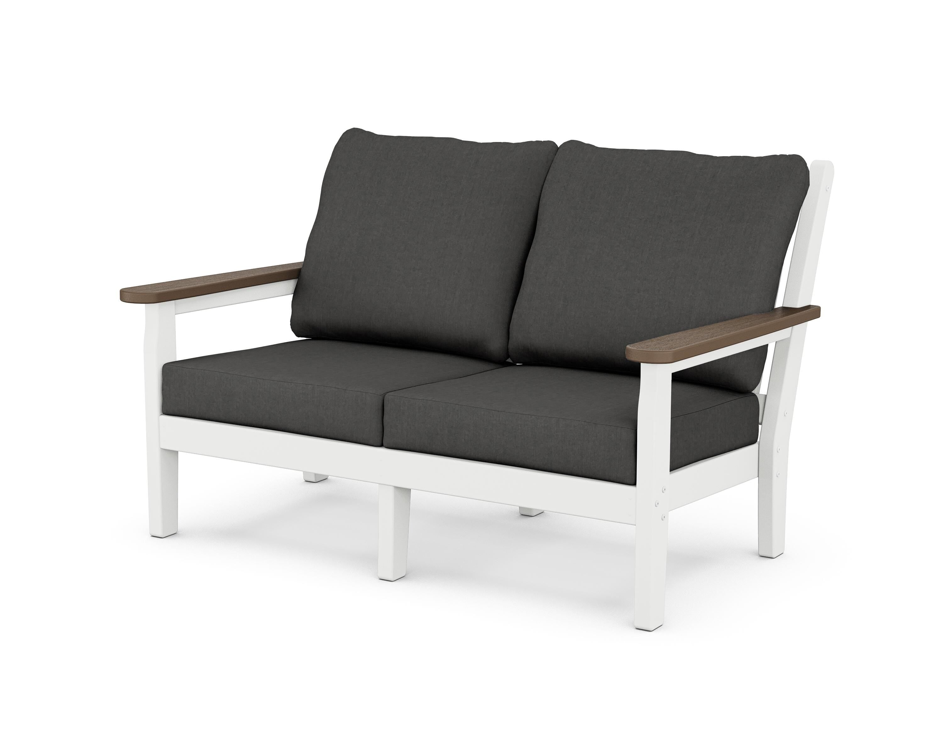 POLYWOOD® Chippendale Deep Seating Loveseat in White / Kona / Spectrum Carbon