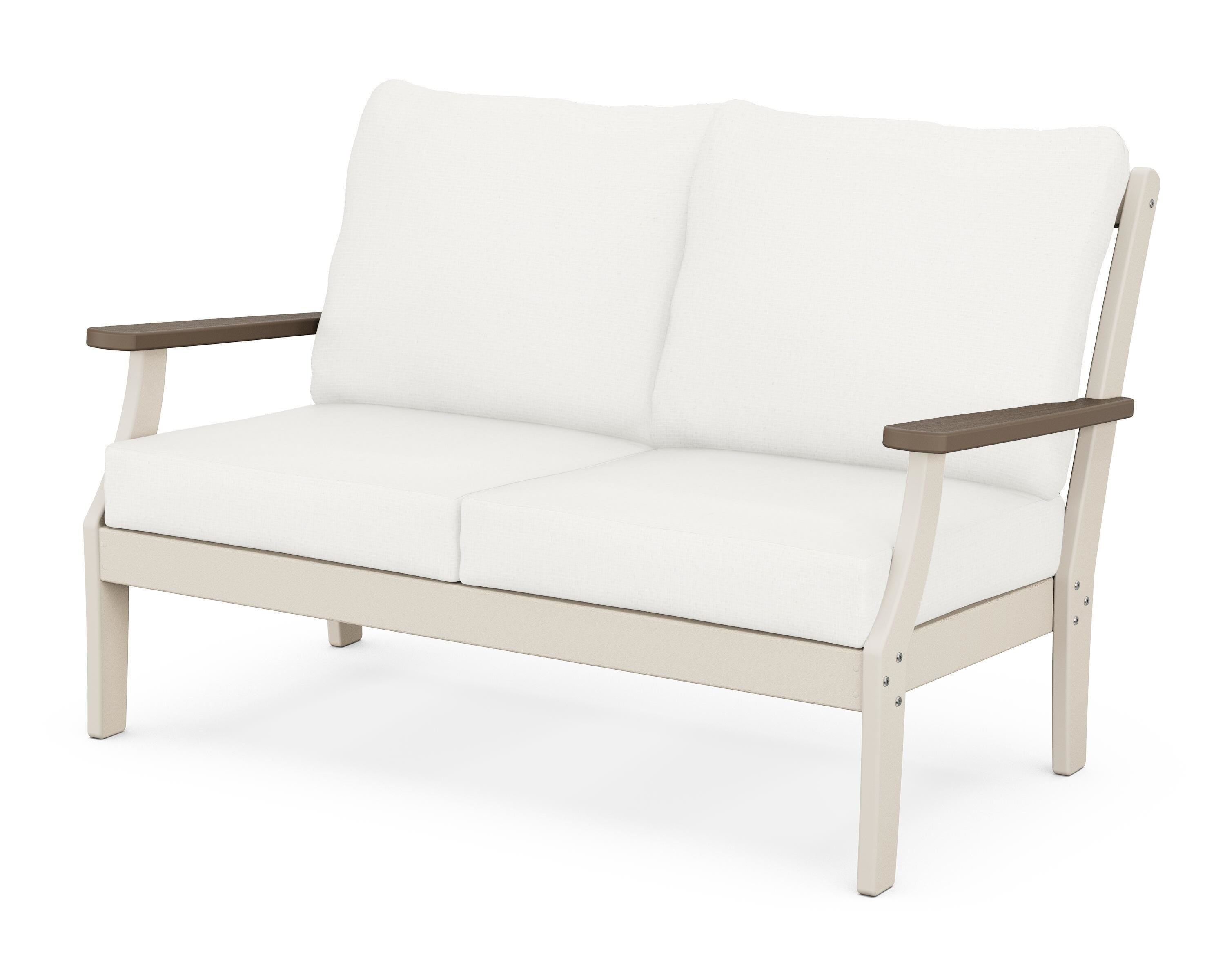 POLYWOOD® Braxton Deep Seating Loveseat in Sand / Kona / Natural Linen