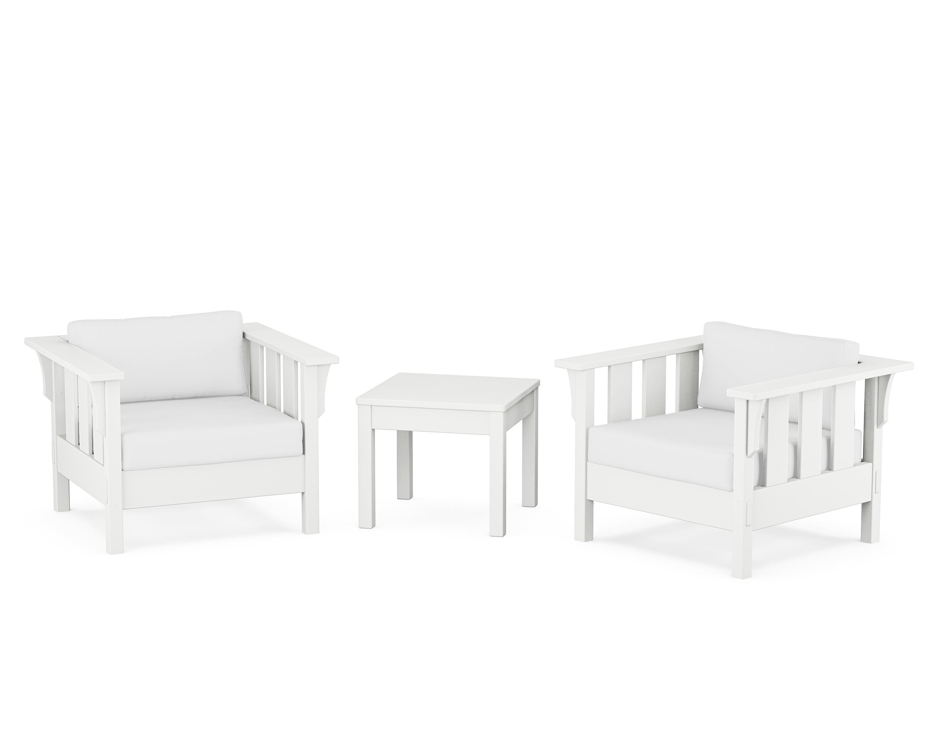 Martha Stewart by POLYWOOD® Acadia 3-Piece Deep Seating Set in White / Natural