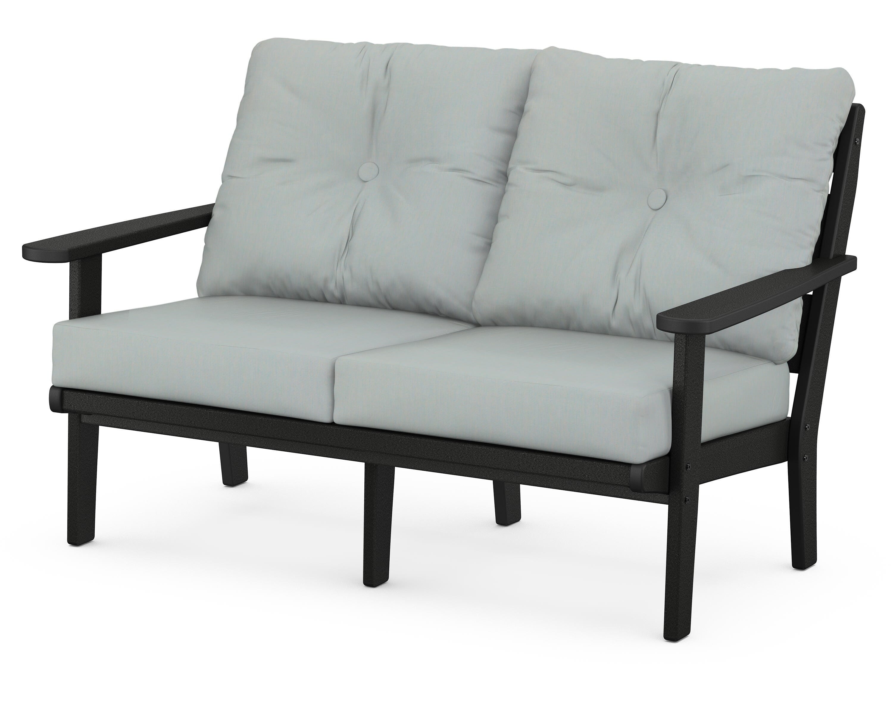 POLYWOOD® Lakeside Deep Seating Loveseat in Black / Spa