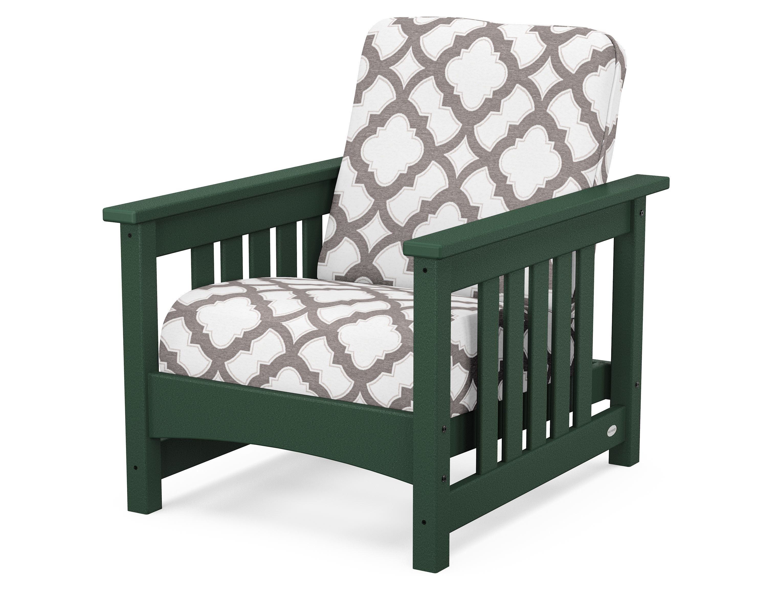 POLYWOOD® Club Mission Chair in Green / Trellis Grey Mist