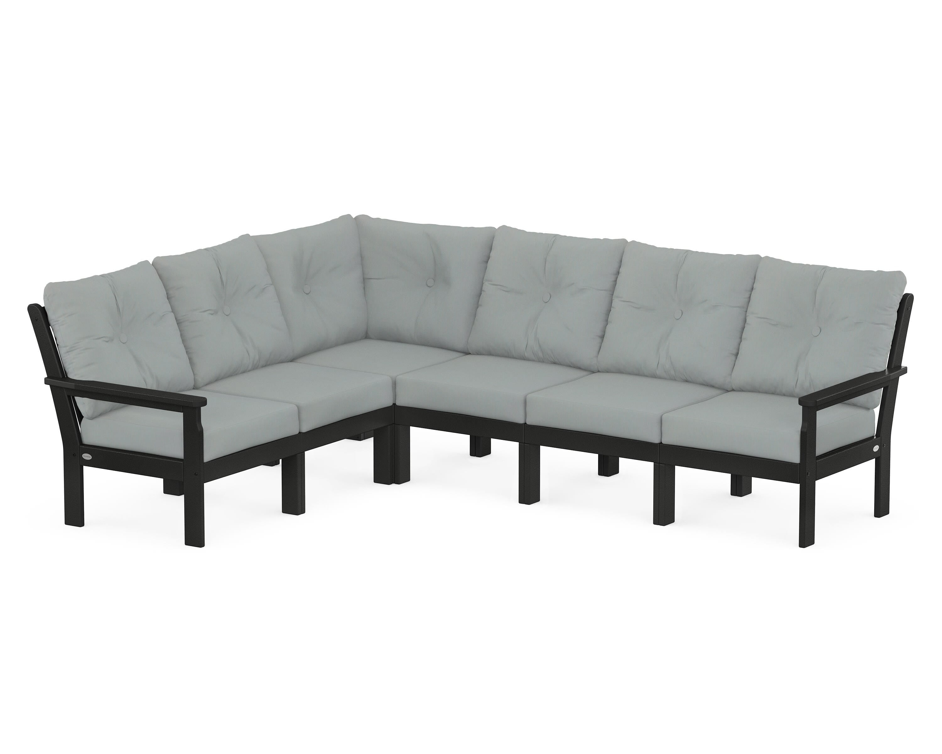 POLYWOOD® Vineyard 6-Piece Sectional in Black / Spa
