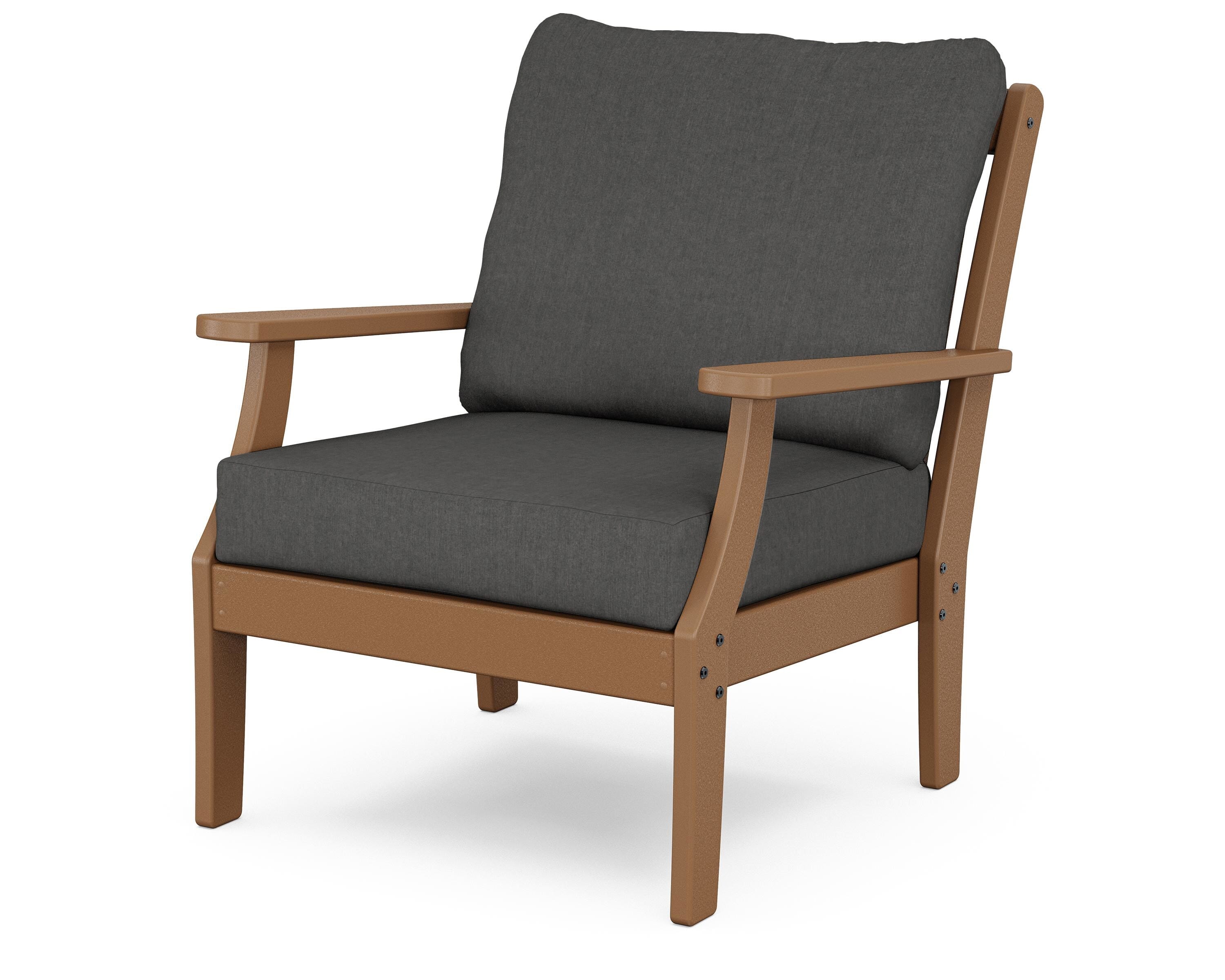 POLYWOOD® Braxton Deep Seating Chair in Teak / Spectrum Carbon