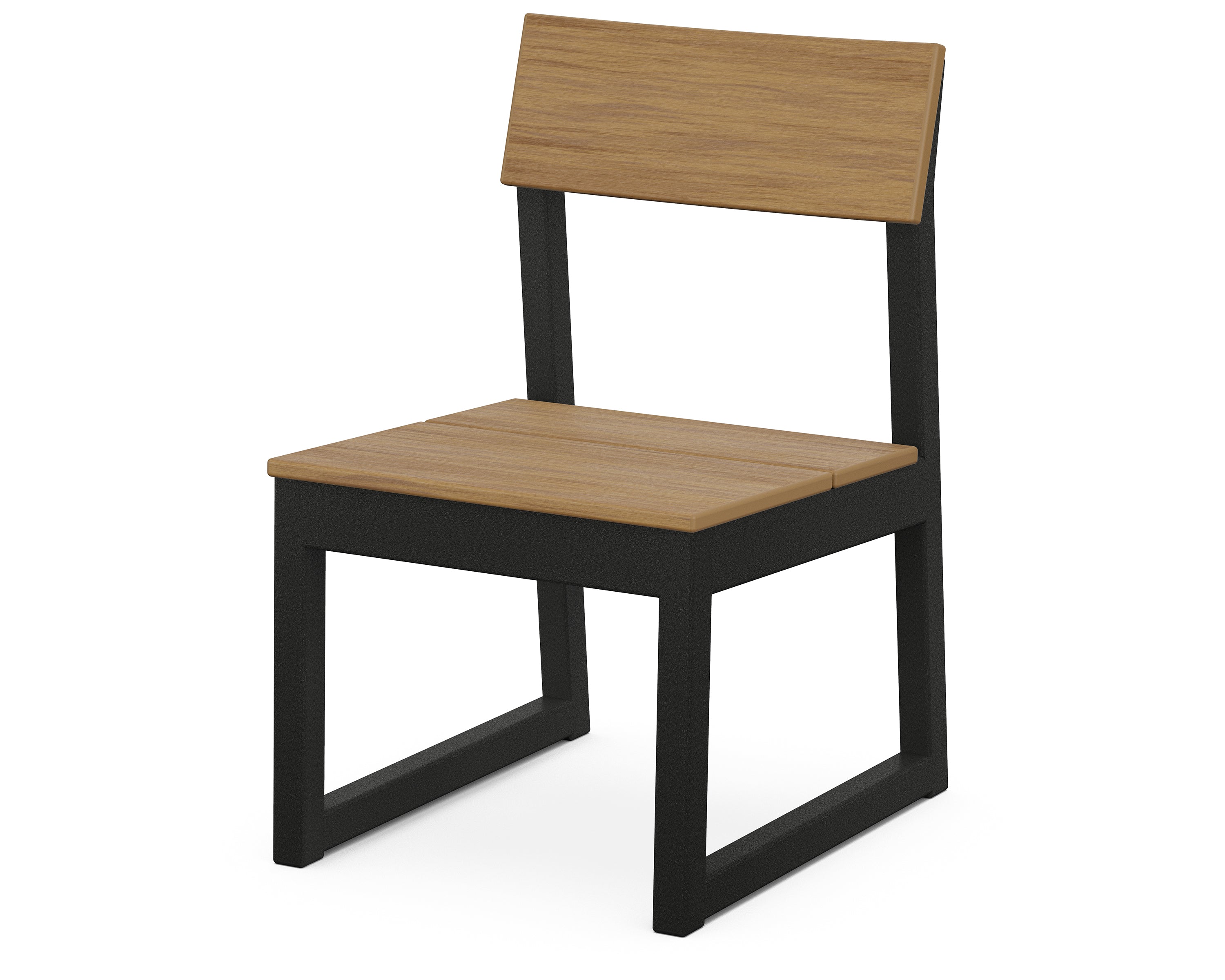 POLYWOOD® EDGE Dining Side Chair in Black / Natural