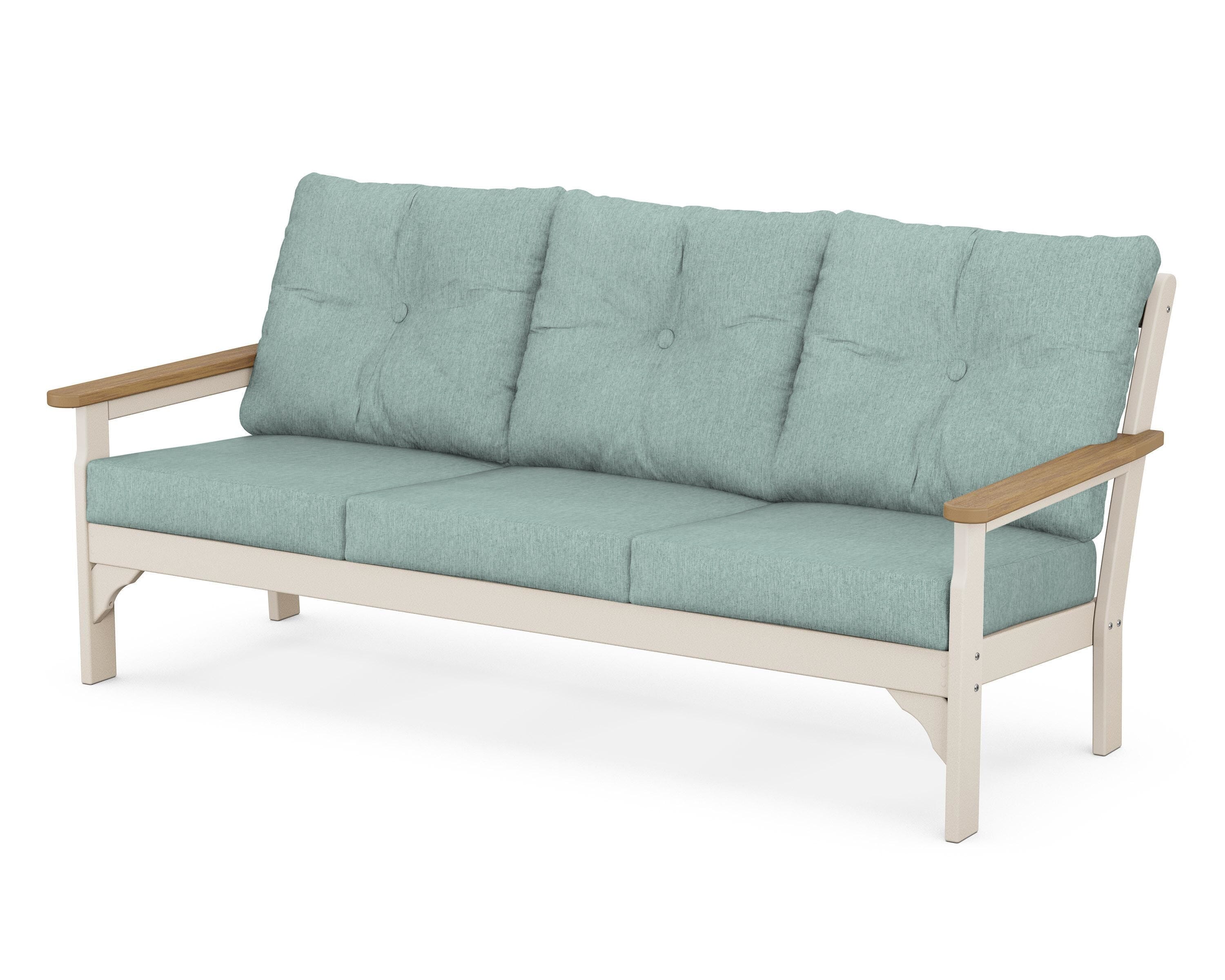 POLYWOOD® Vineyard Deep Seating Sofa in Sand / Natural / Glacier Spa
