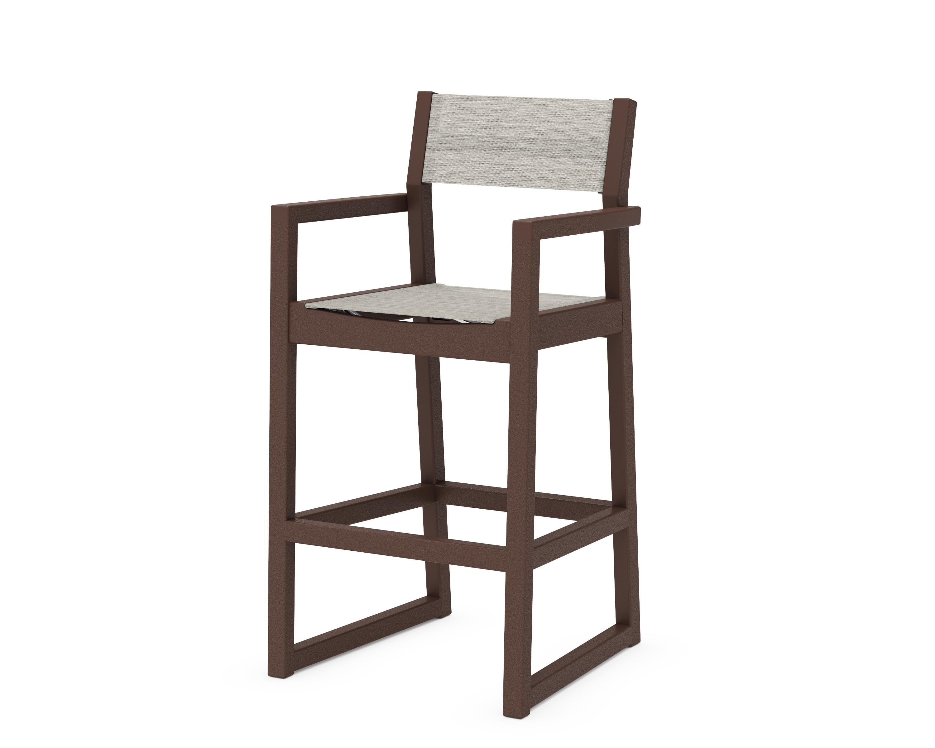 POLYWOOD® EDGE Sling Bar Arm Chair in Mahogany / Birch Sling
