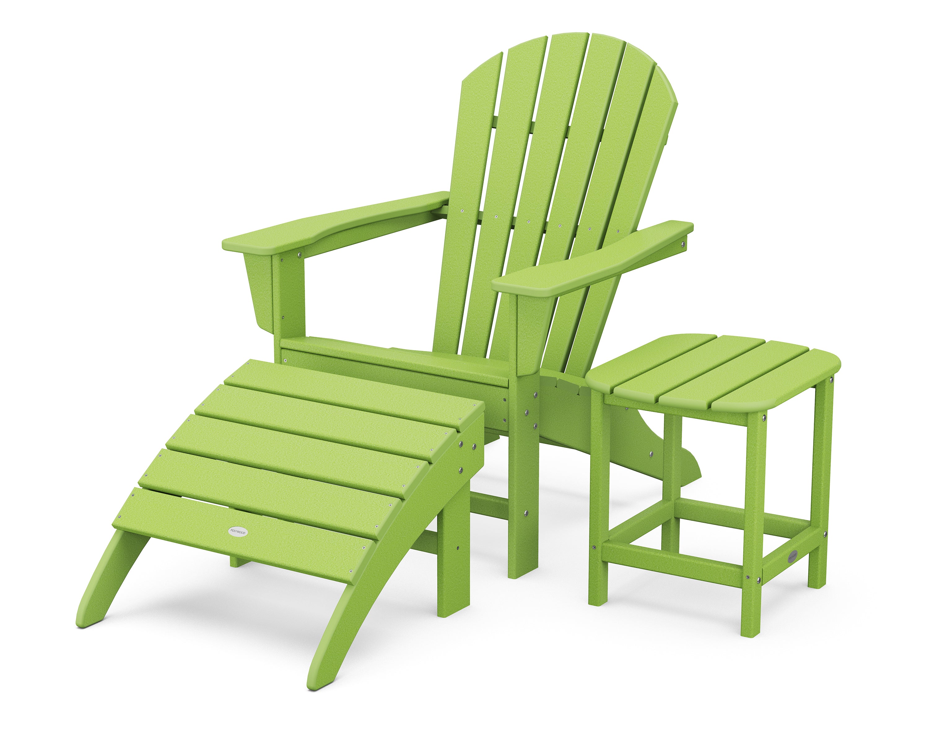 POLYWOOD® South Beach Adirondack 3-Piece Set in Lime