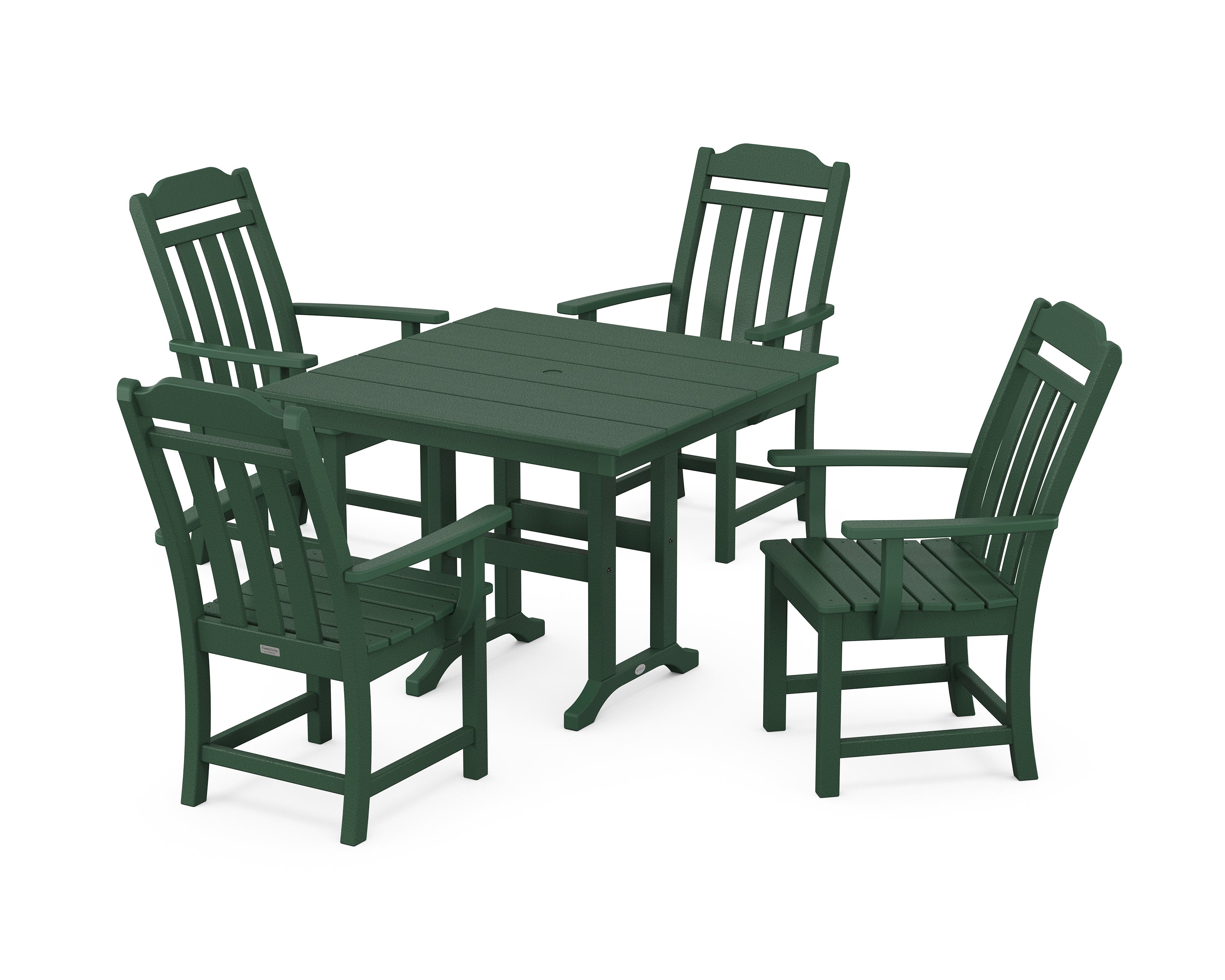 Country Living Cottage 5-Piece Farmhouse Dining Set in Green