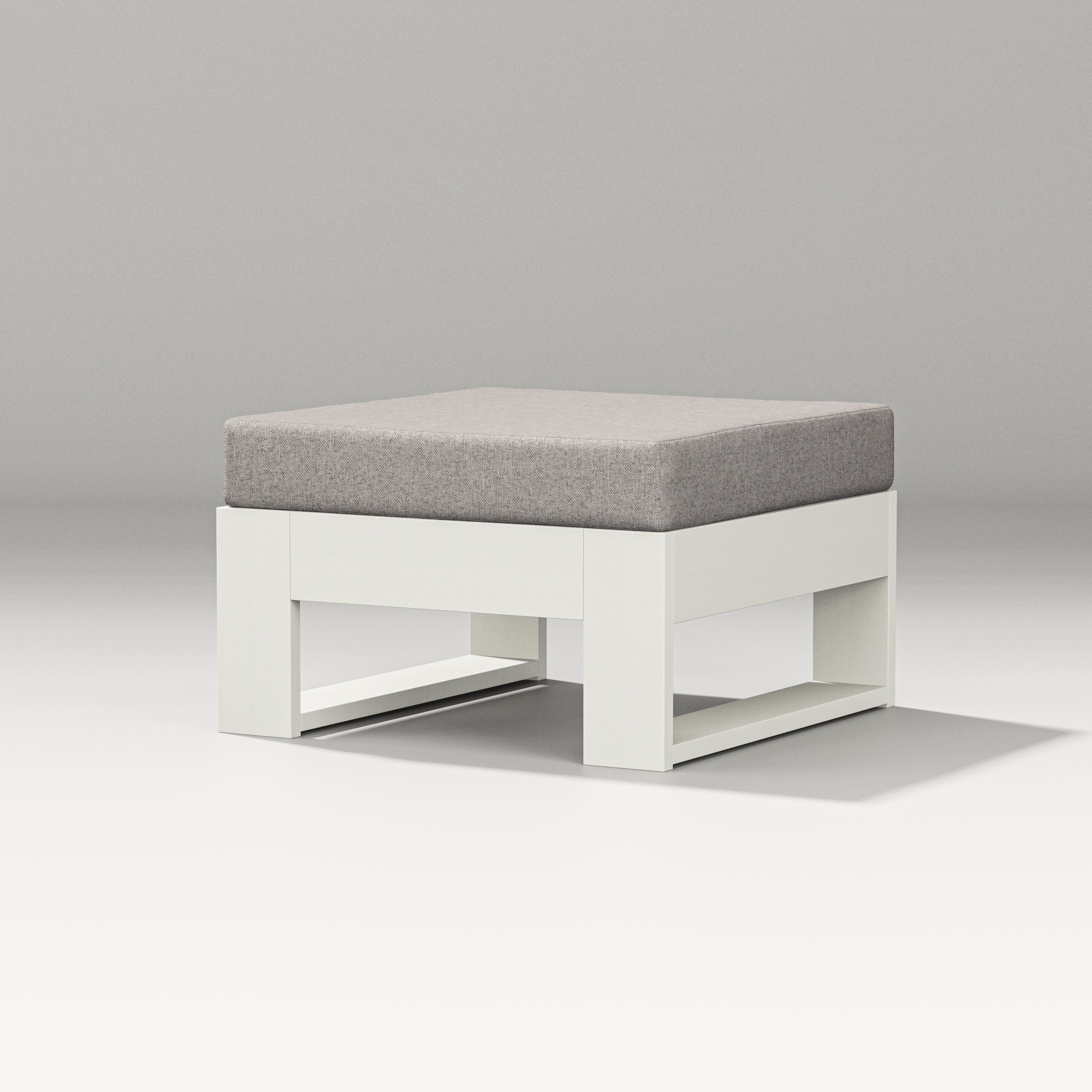 PW Designer Series Latitude Lounge Ottoman in Vintage White / Weathered Tweed