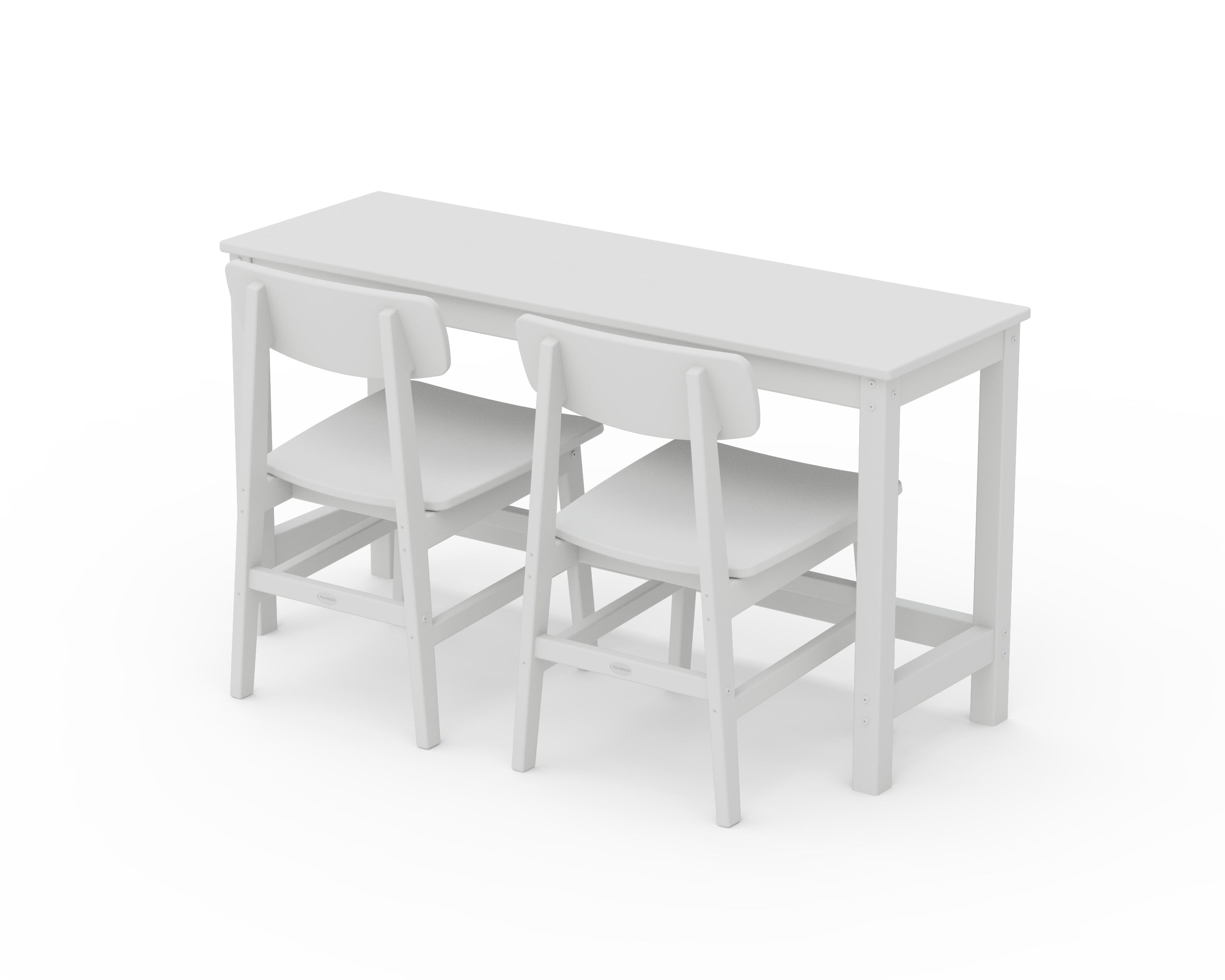 POLYWOOD® Modern Studio Urban Chair 3-Piece Balcony Set in White
