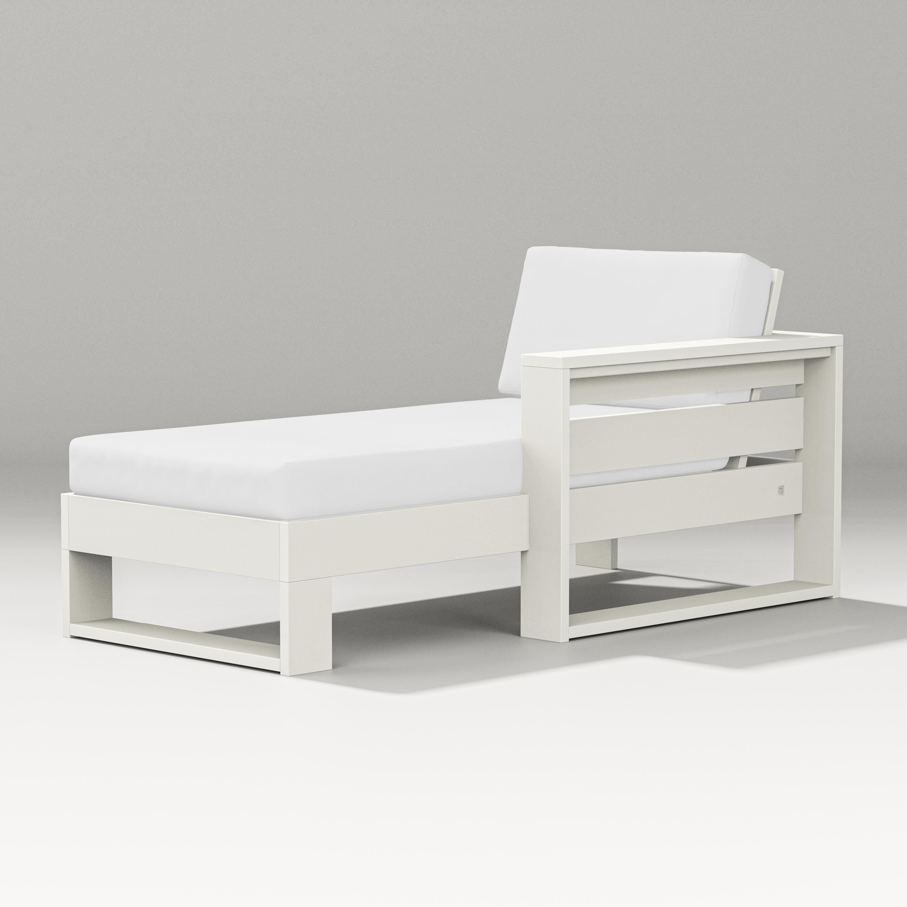 PW Designer Series Latitude Modular Right Arm Chaise in Vintage White / Natural