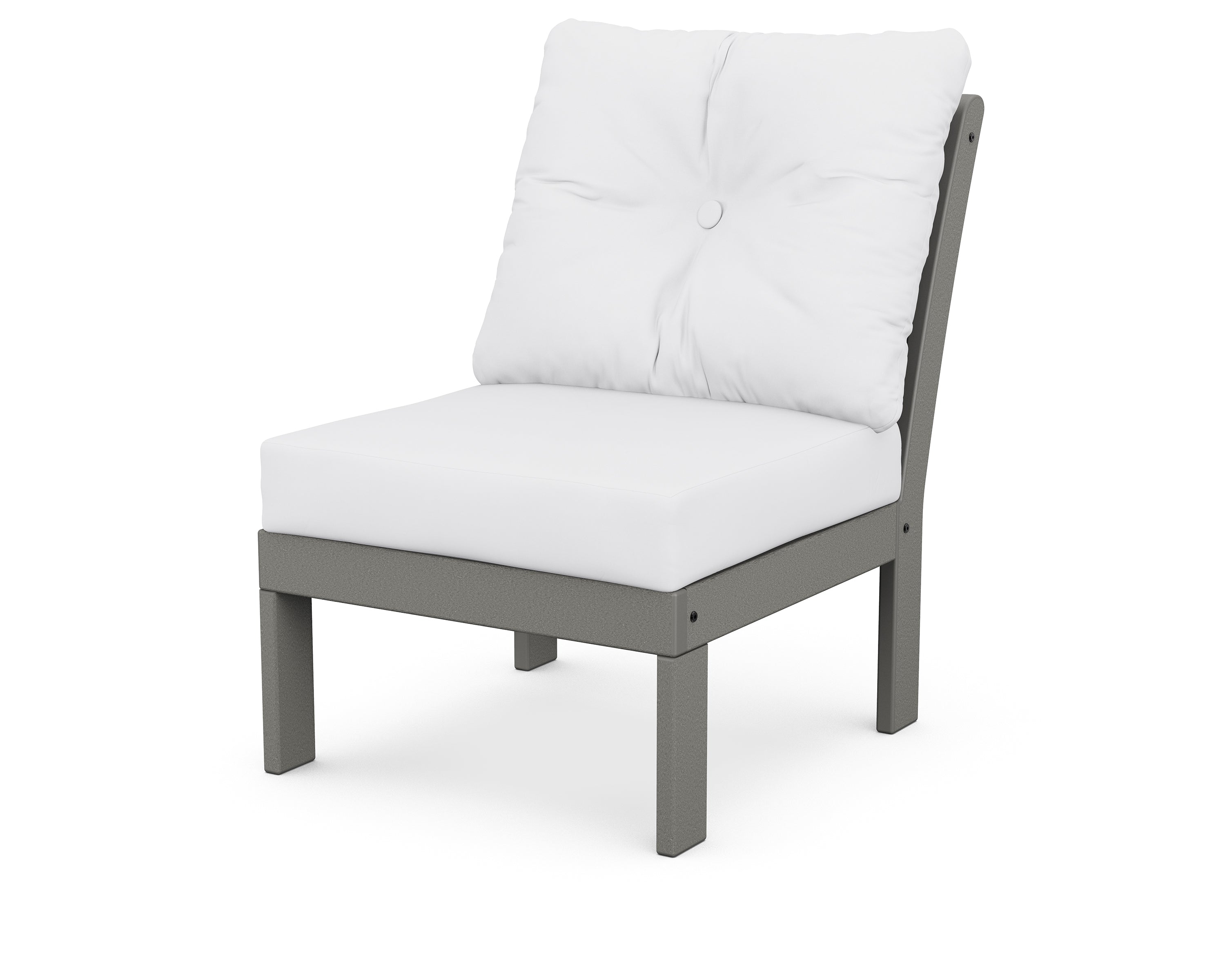 POLYWOOD® Vineyard Modular Armless Chair in Slate Grey / Natural
