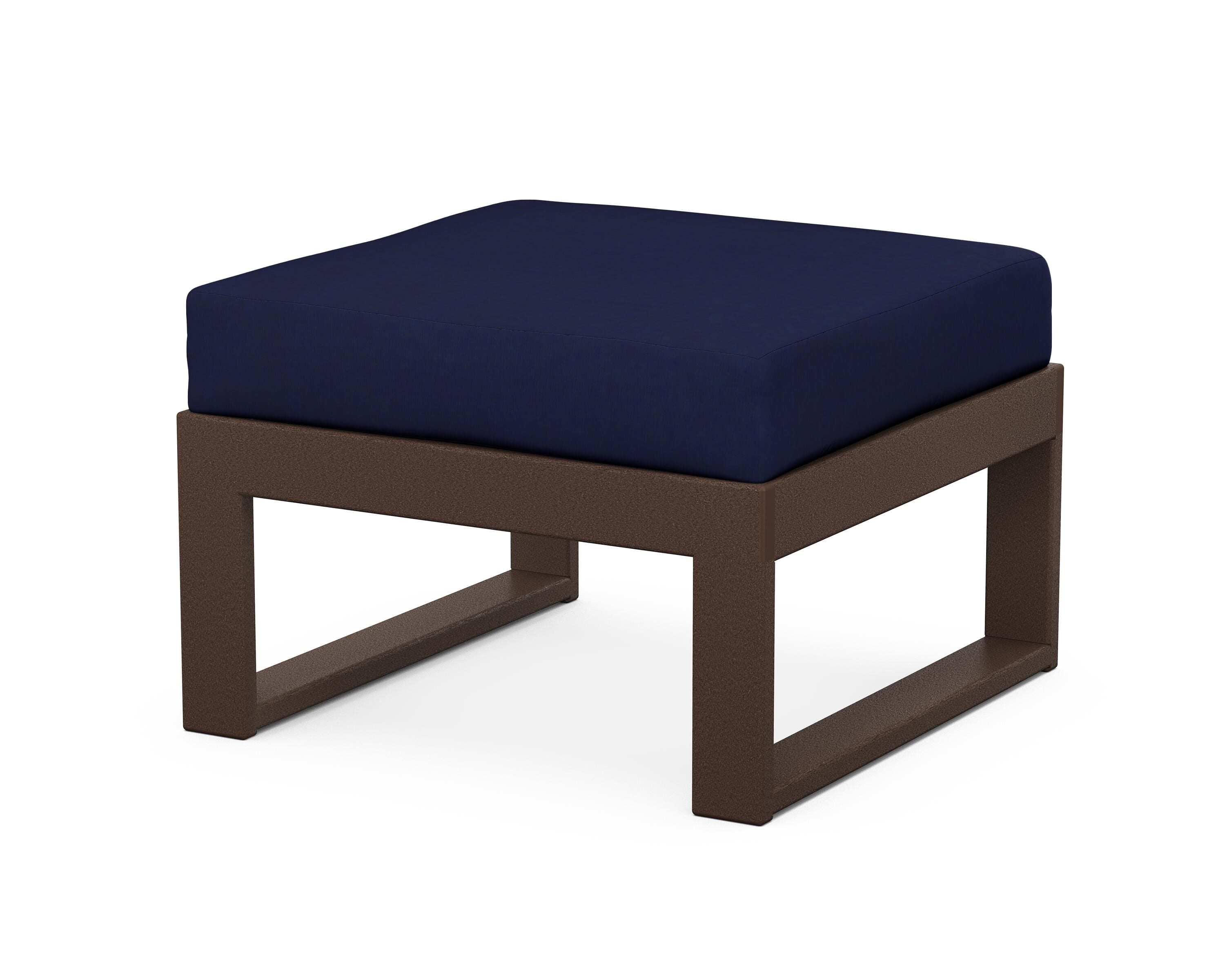 Unbranded Modular Ottoman - Modern in Mahogany / Navy