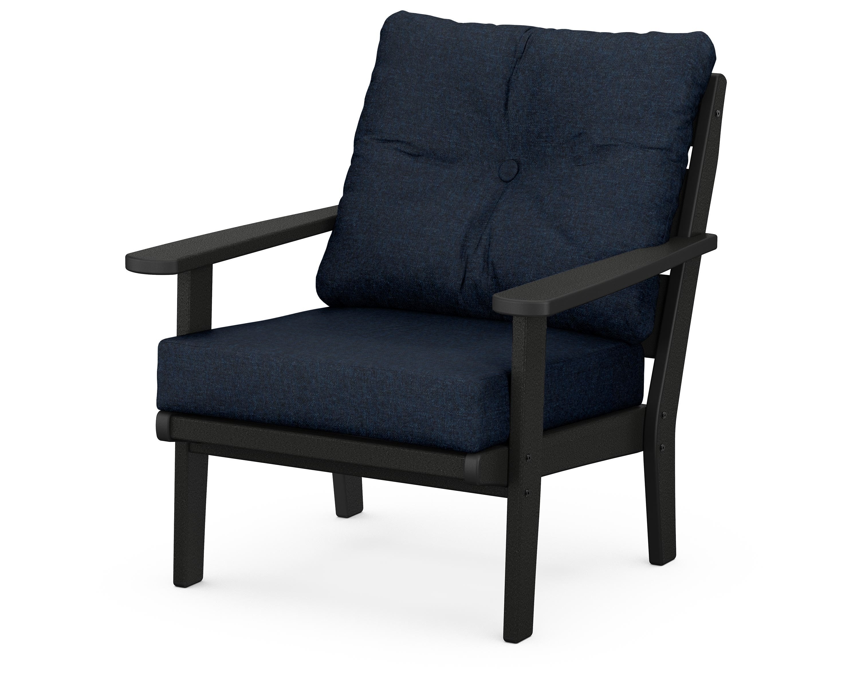 POLYWOOD® Lakeside Deep Seating Chair in Black / Marine Indigo