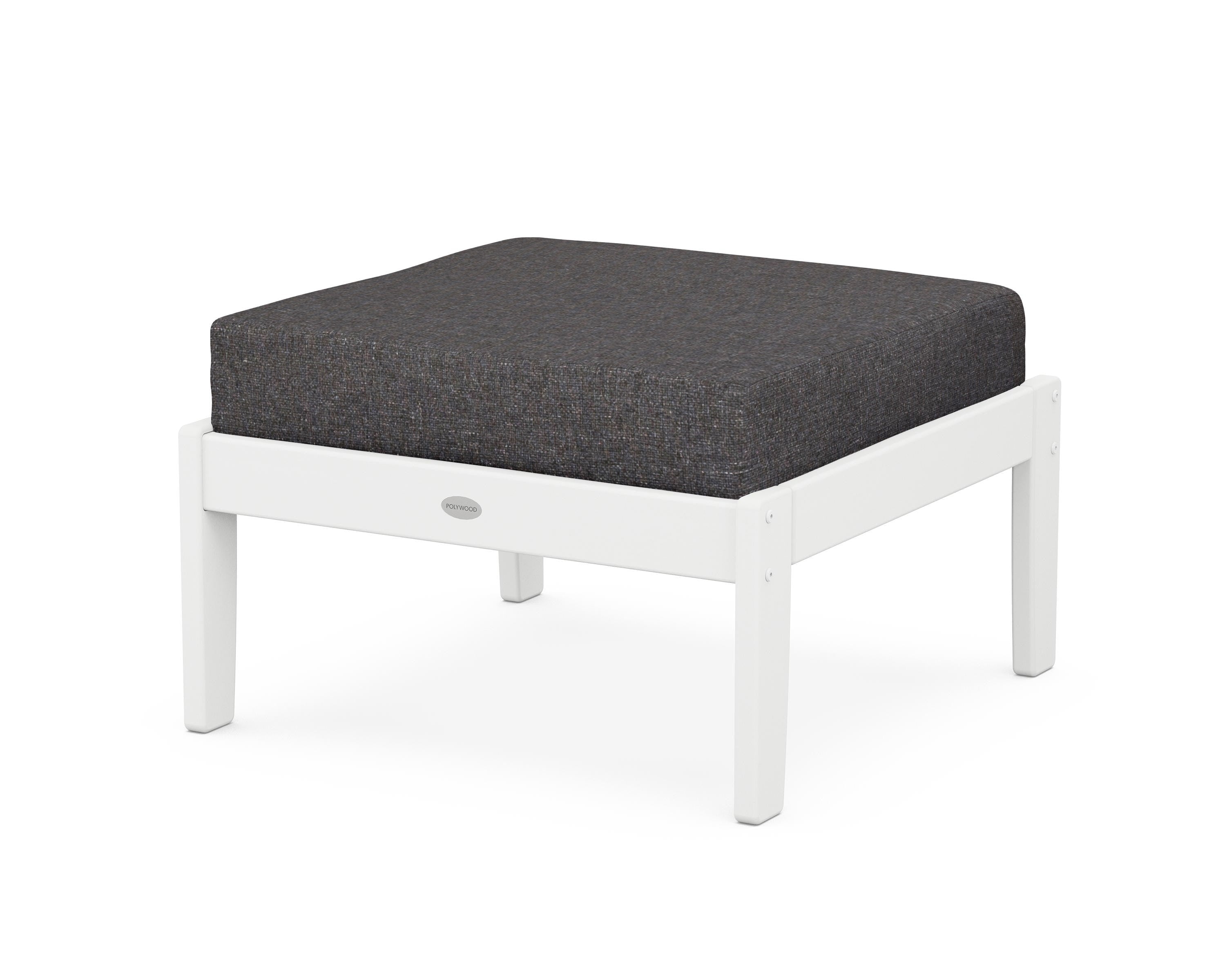 POLYWOOD® Braxton Deep Seating Ottoman in White / Ash Charcoal