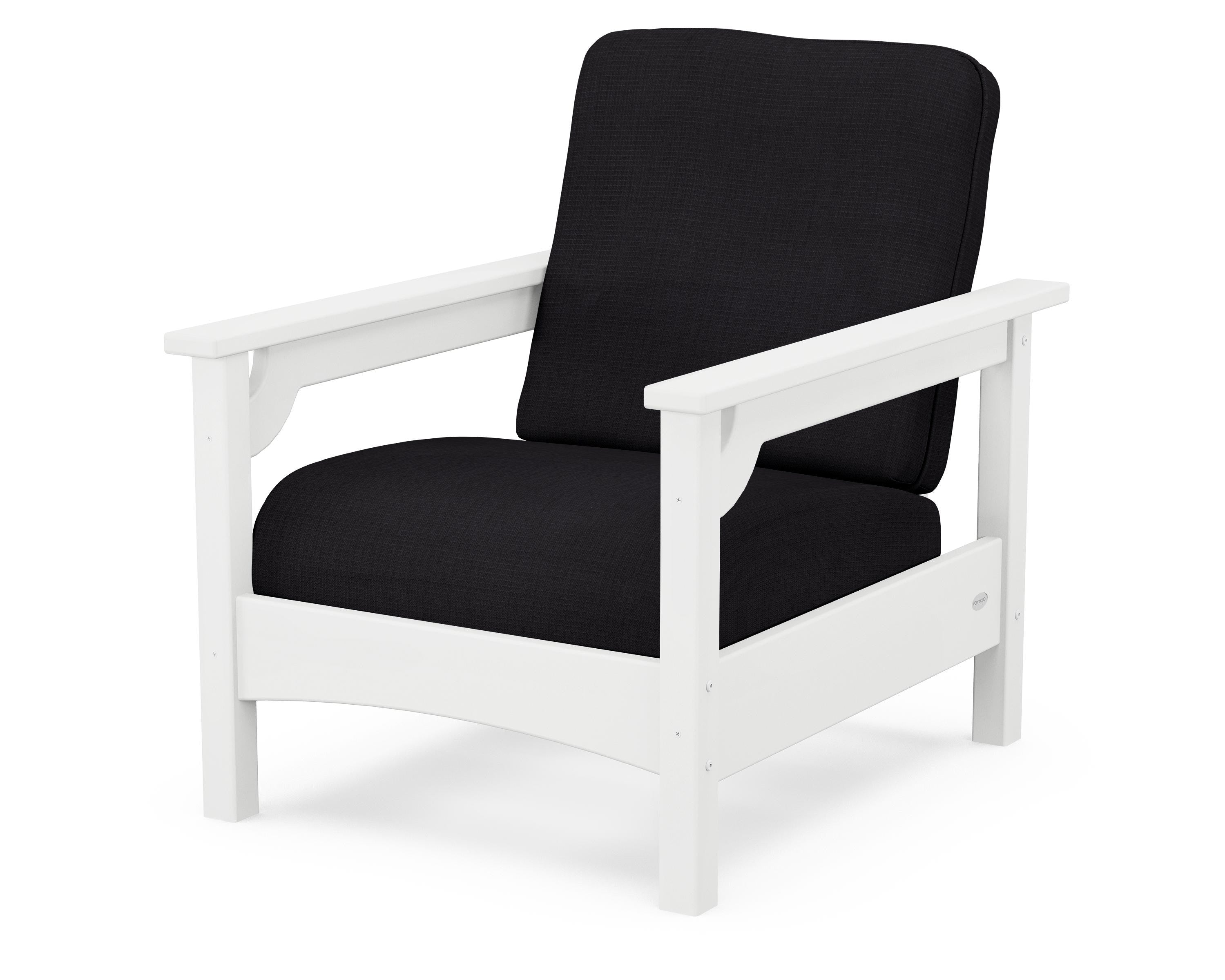 POLYWOOD® Club Chair in White / Midnight Linen