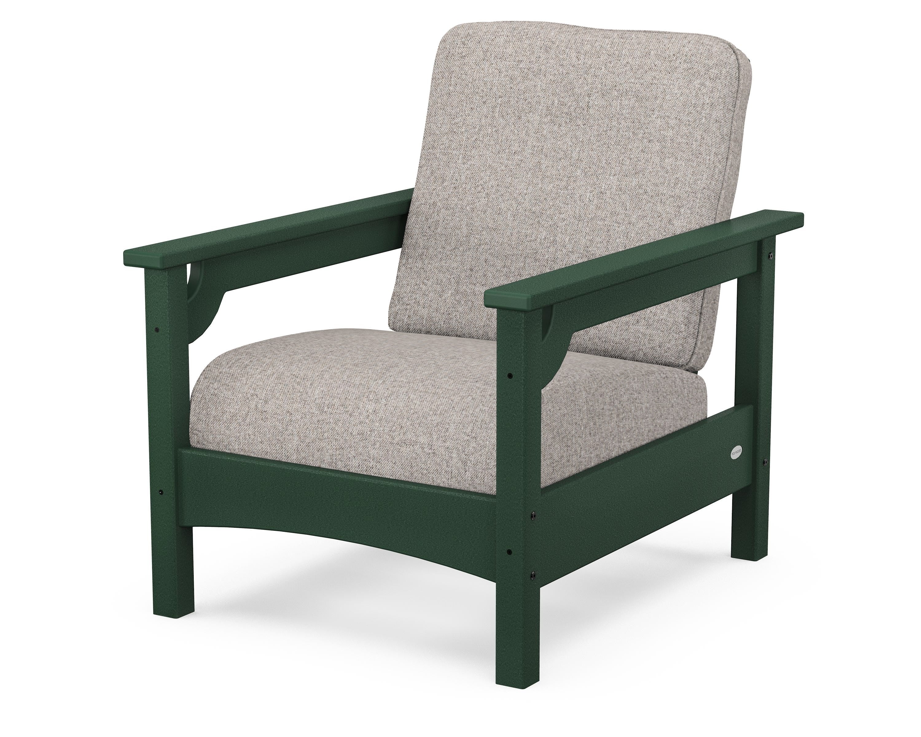 POLYWOOD® Club Chair in Green / Weathered Tweed