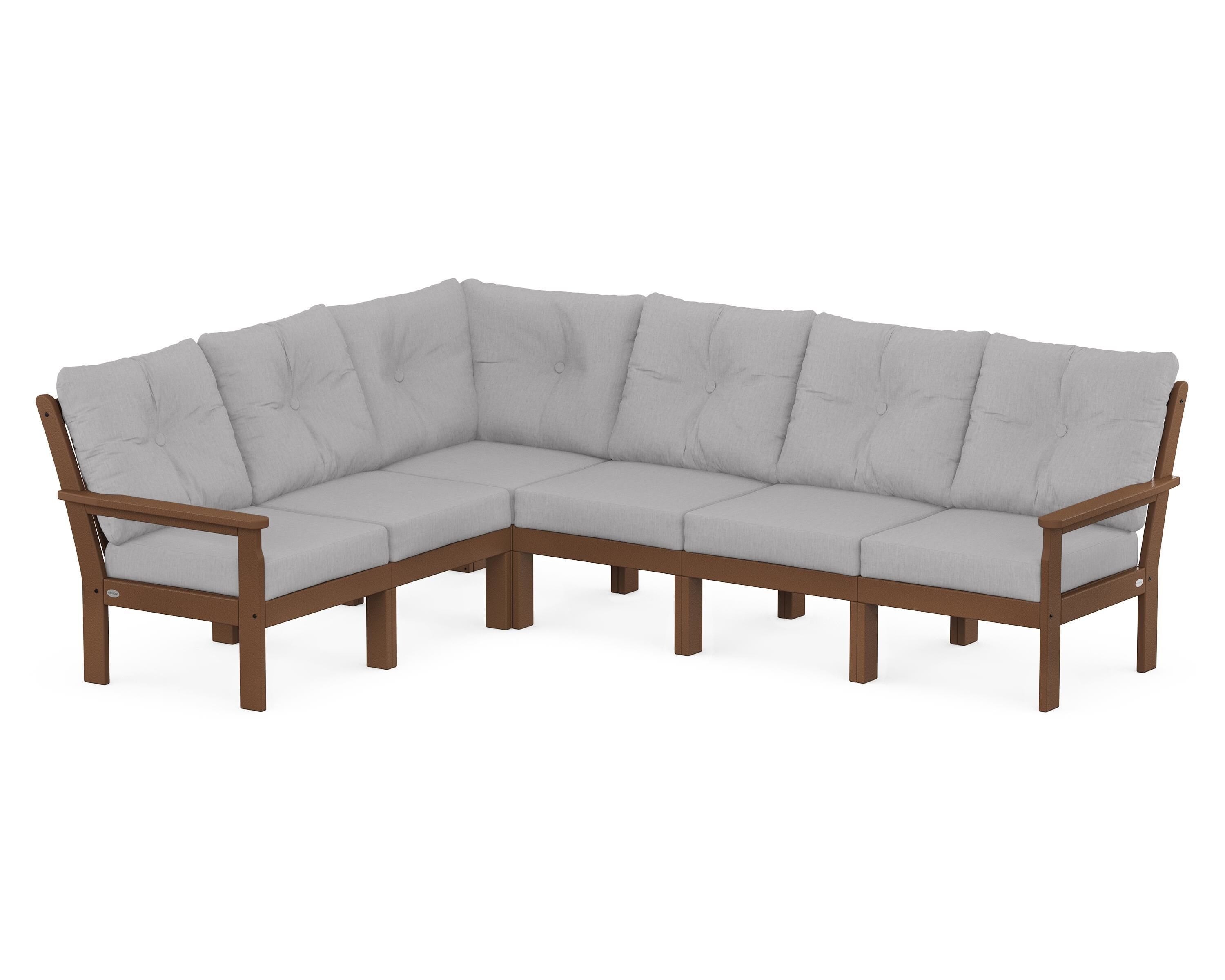 POLYWOOD® Vineyard 6-Piece Sectional in Teak / Granite