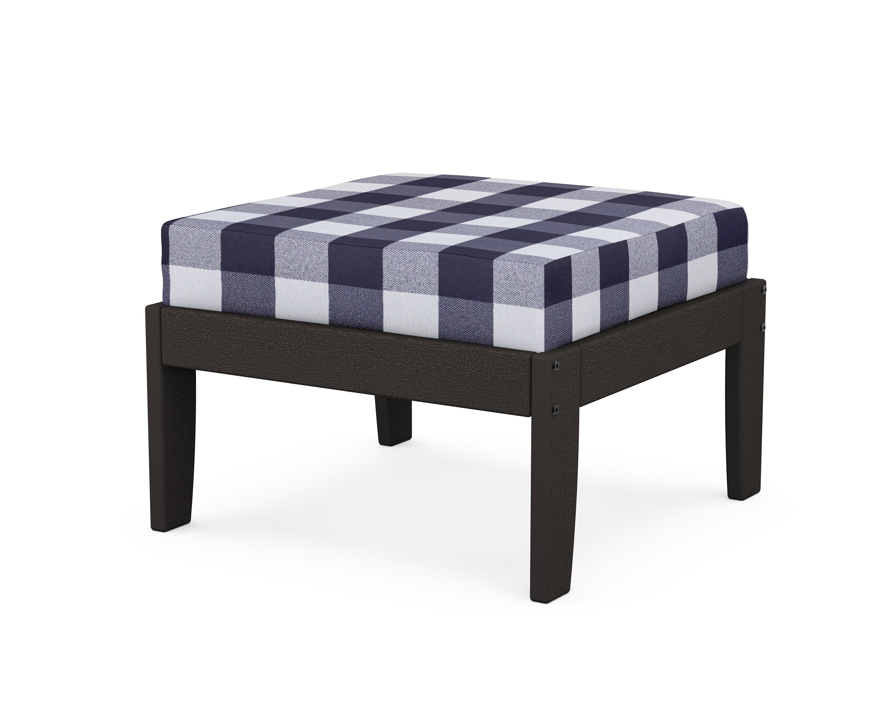 Unbranded Modular Ottoman - Classic in Vintage Coffee / Buffalo Plaid Navy
