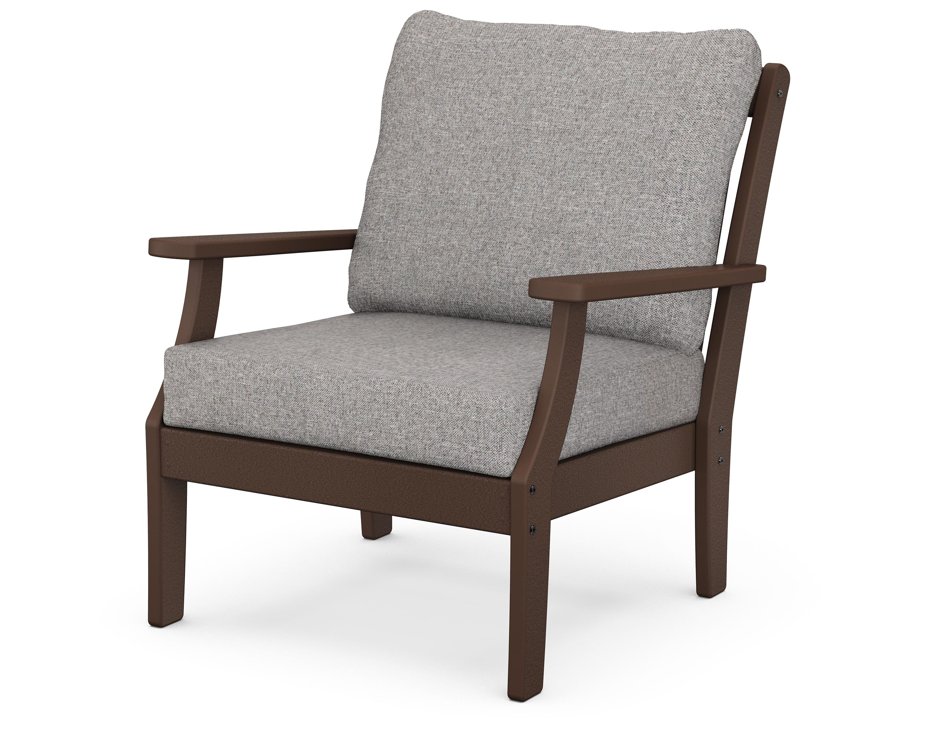 POLYWOOD® Braxton Deep Seating Chair in Mahogany / Grey Mist