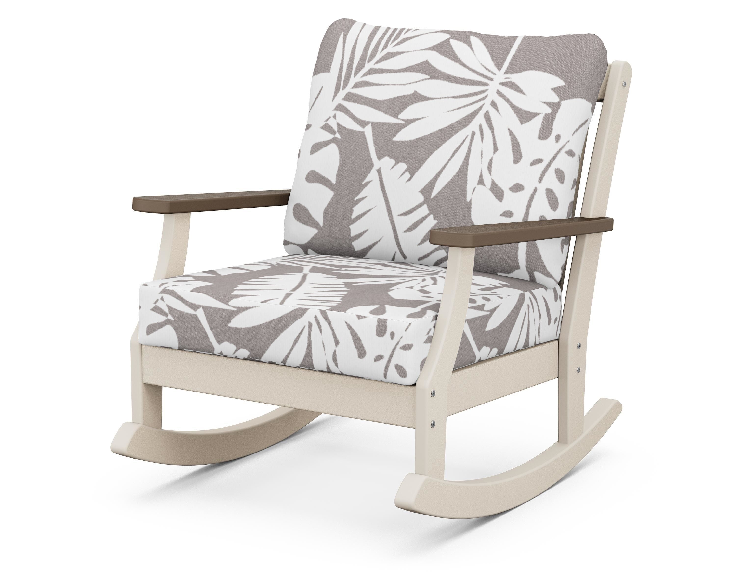 POLYWOOD® Braxton Deep Seating Rocking Chair in Sand / Kona / Leaf Grey Mist