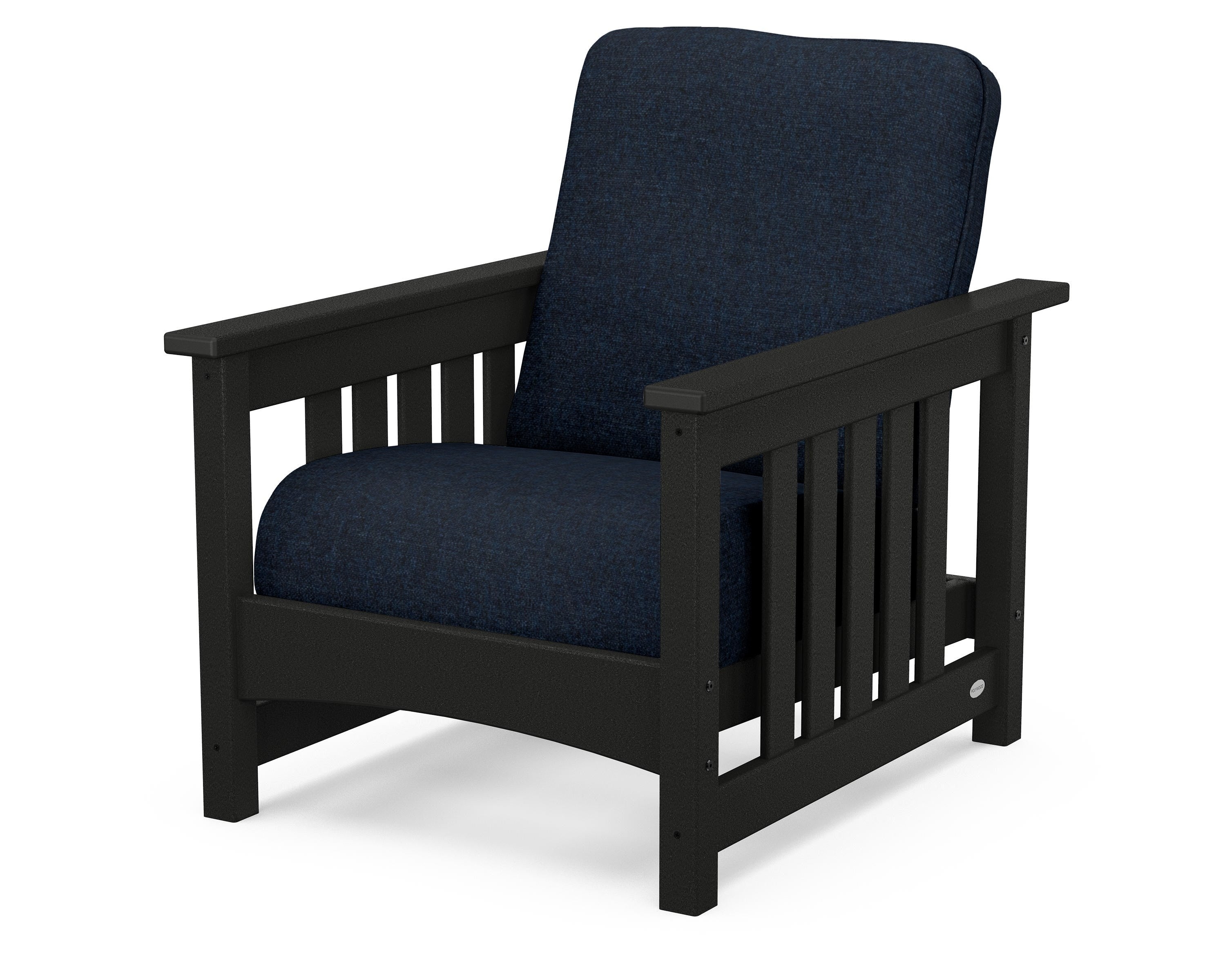 POLYWOOD® Club Mission Chair in Black / Marine Indigo