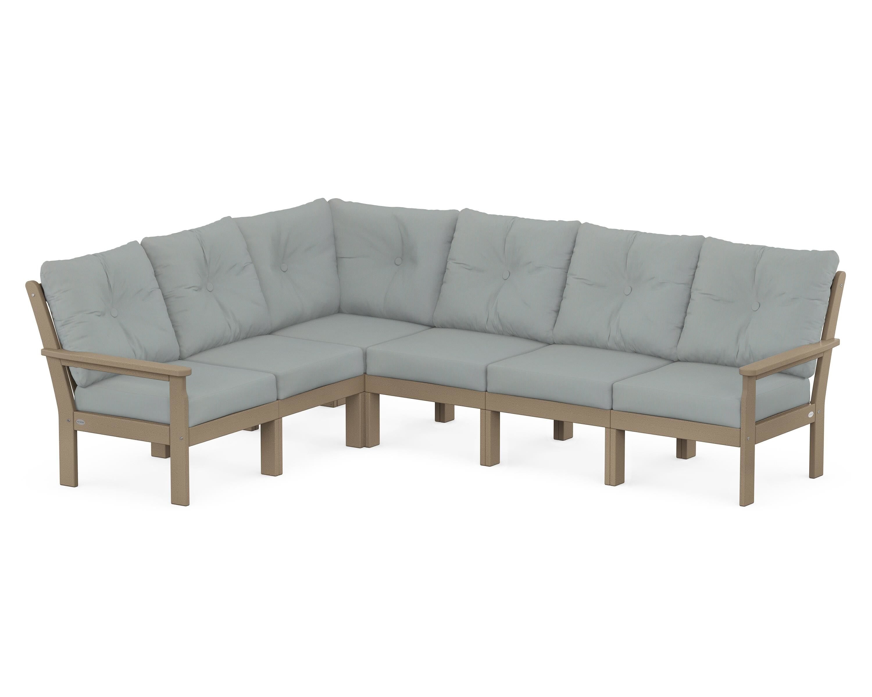 POLYWOOD® Vineyard 6-Piece Sectional in Vintage Sahara / Spa
