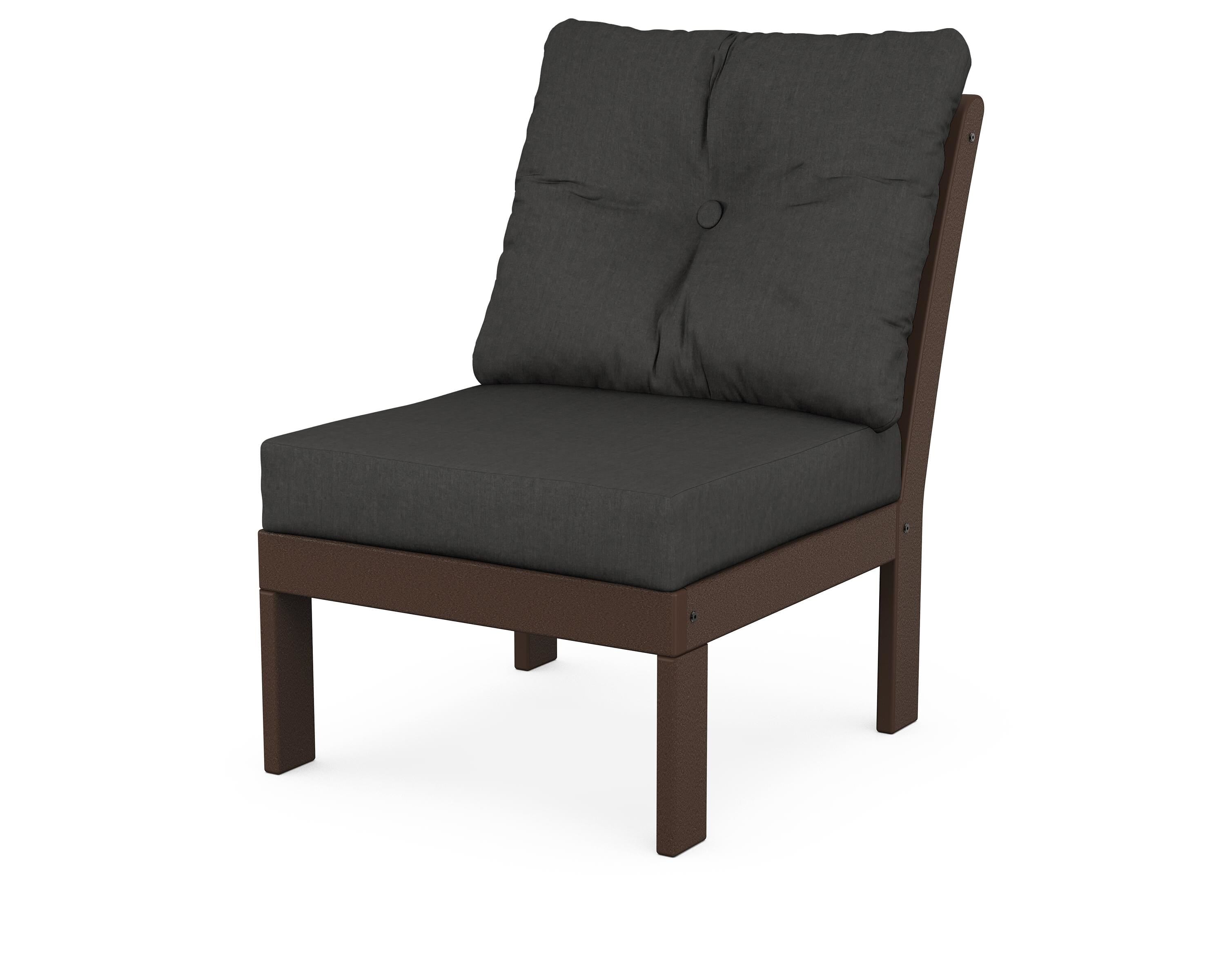 POLYWOOD® Vineyard Modular Armless Chair in Mahogany / Spectrum Carbon