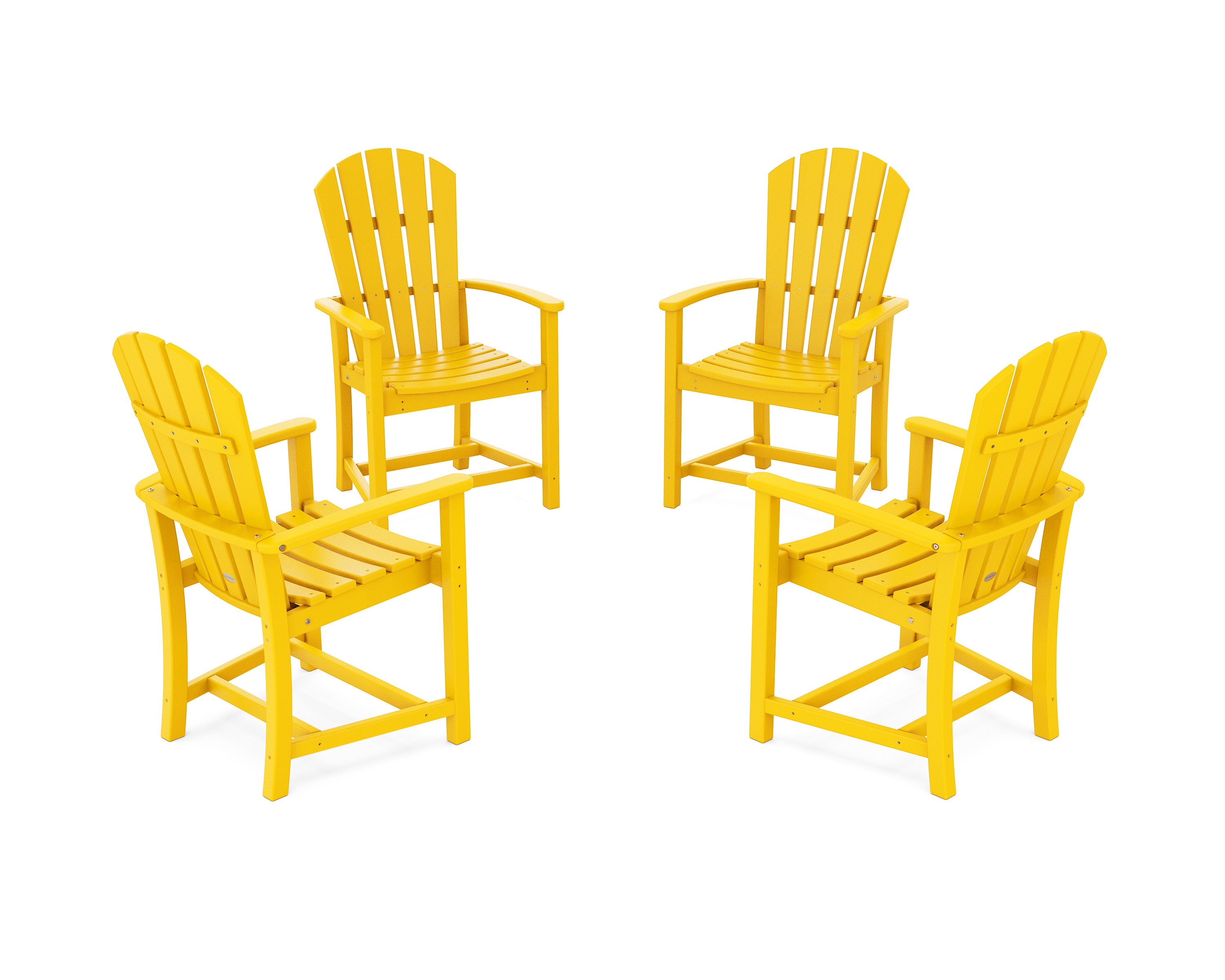 POLYWOOD® Palm Coast 4-Piece Upright Adirondack Conversation Set in Lemon