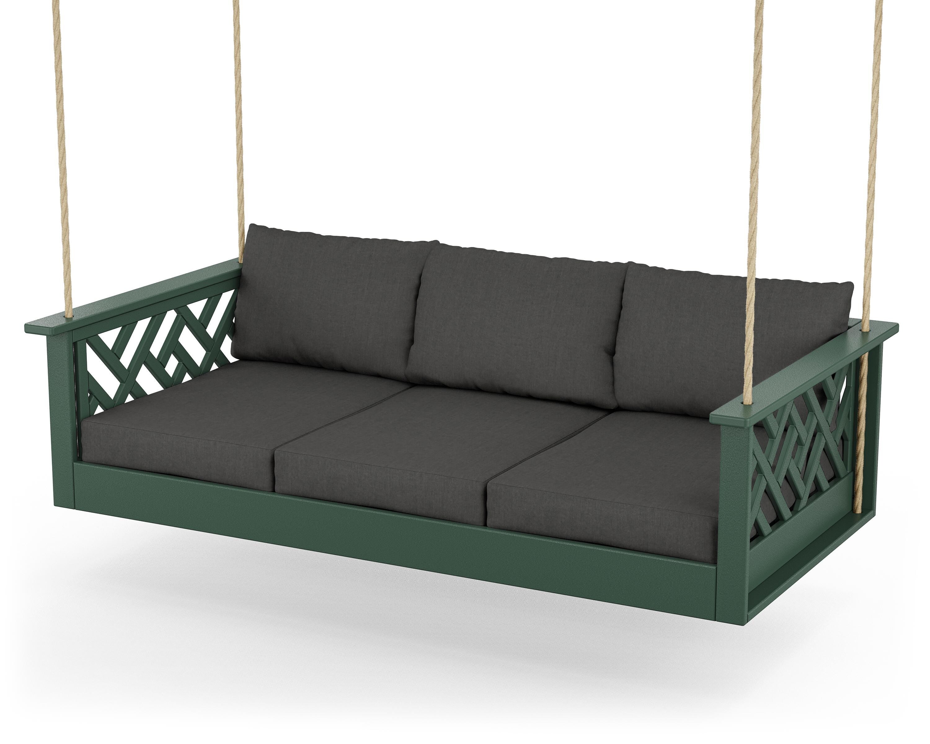 POLYWOOD® Chippendale Daybed Swing in Green / Spectrum Carbon