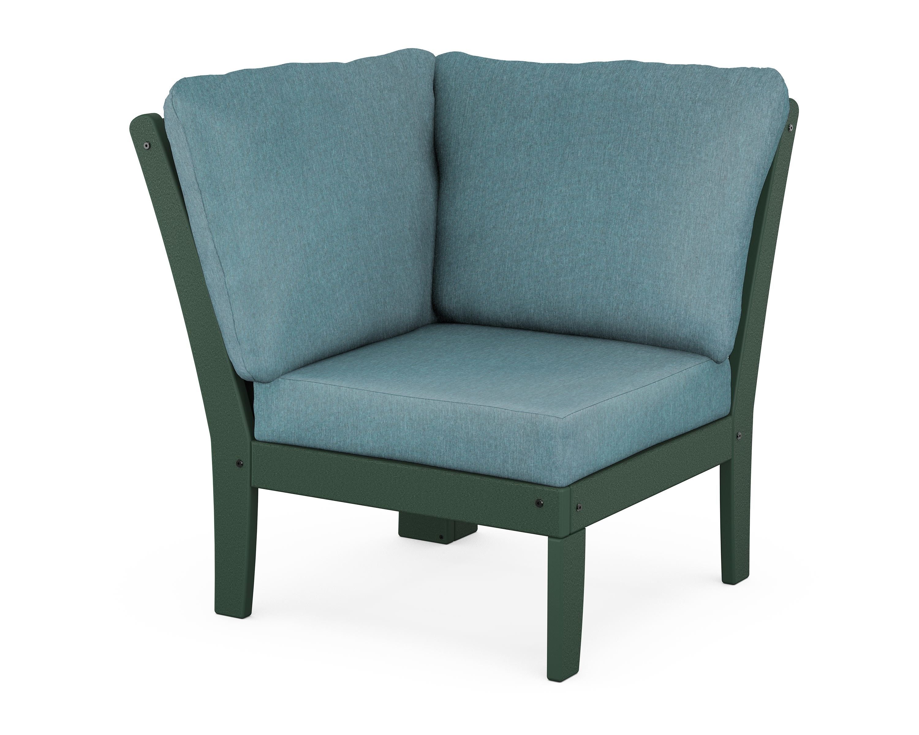 POLYWOOD® Braxton Modular Corner Chair in Green / Ocean Teal