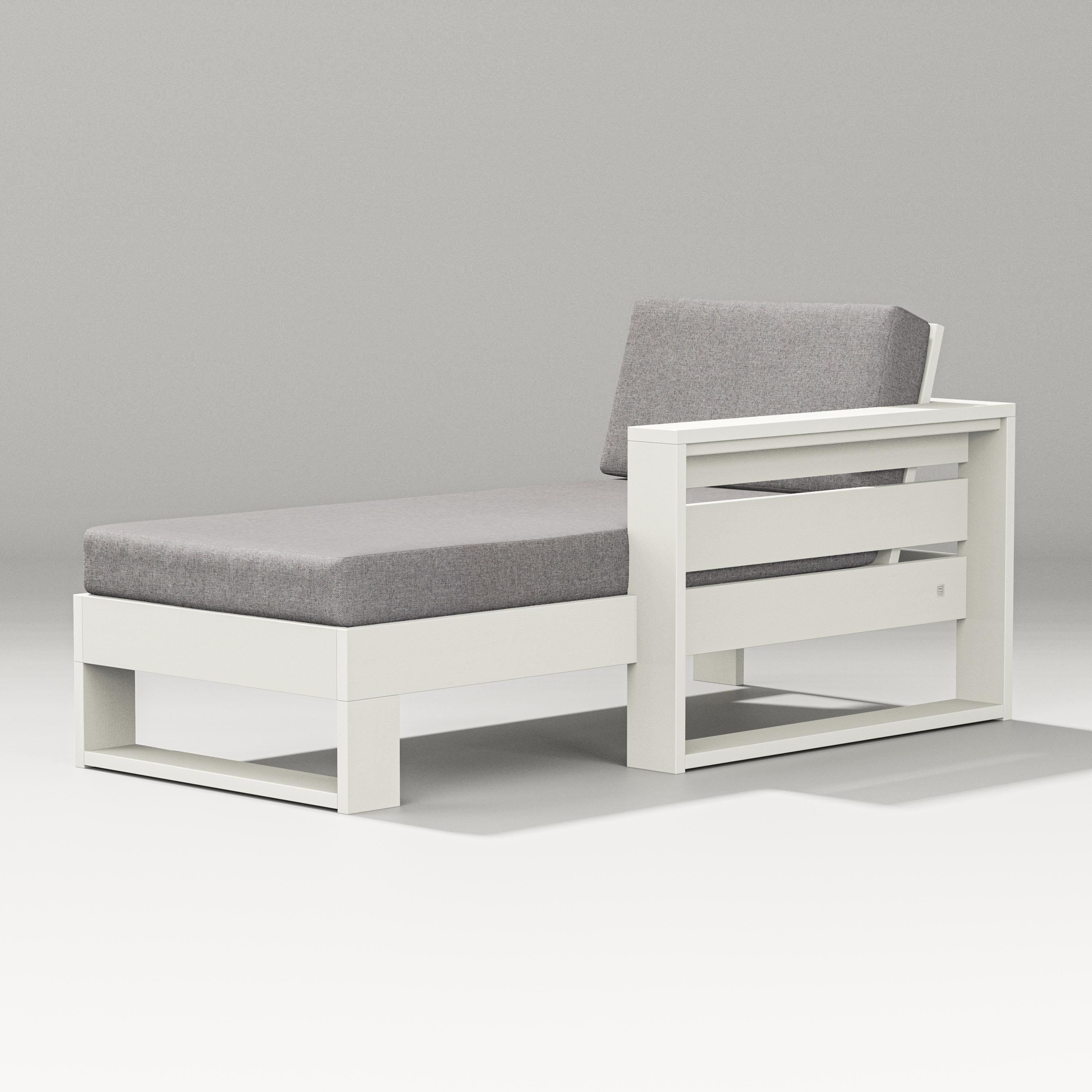 PW Designer Series Latitude Modular Right Arm Chaise in Vintage White / Grey Mist