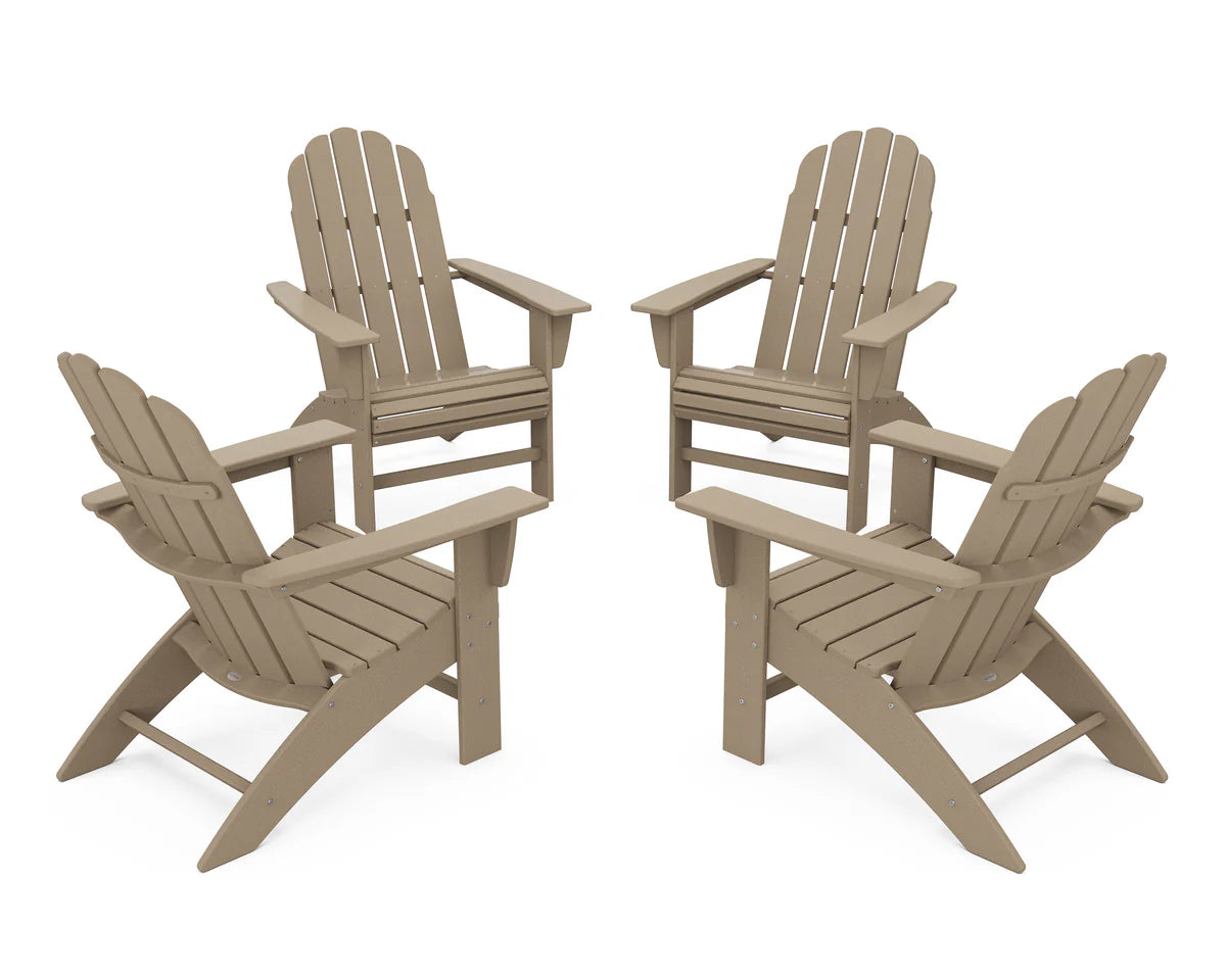 4-Piece Vineyard Curveback Adirondack Chair Conversation Set