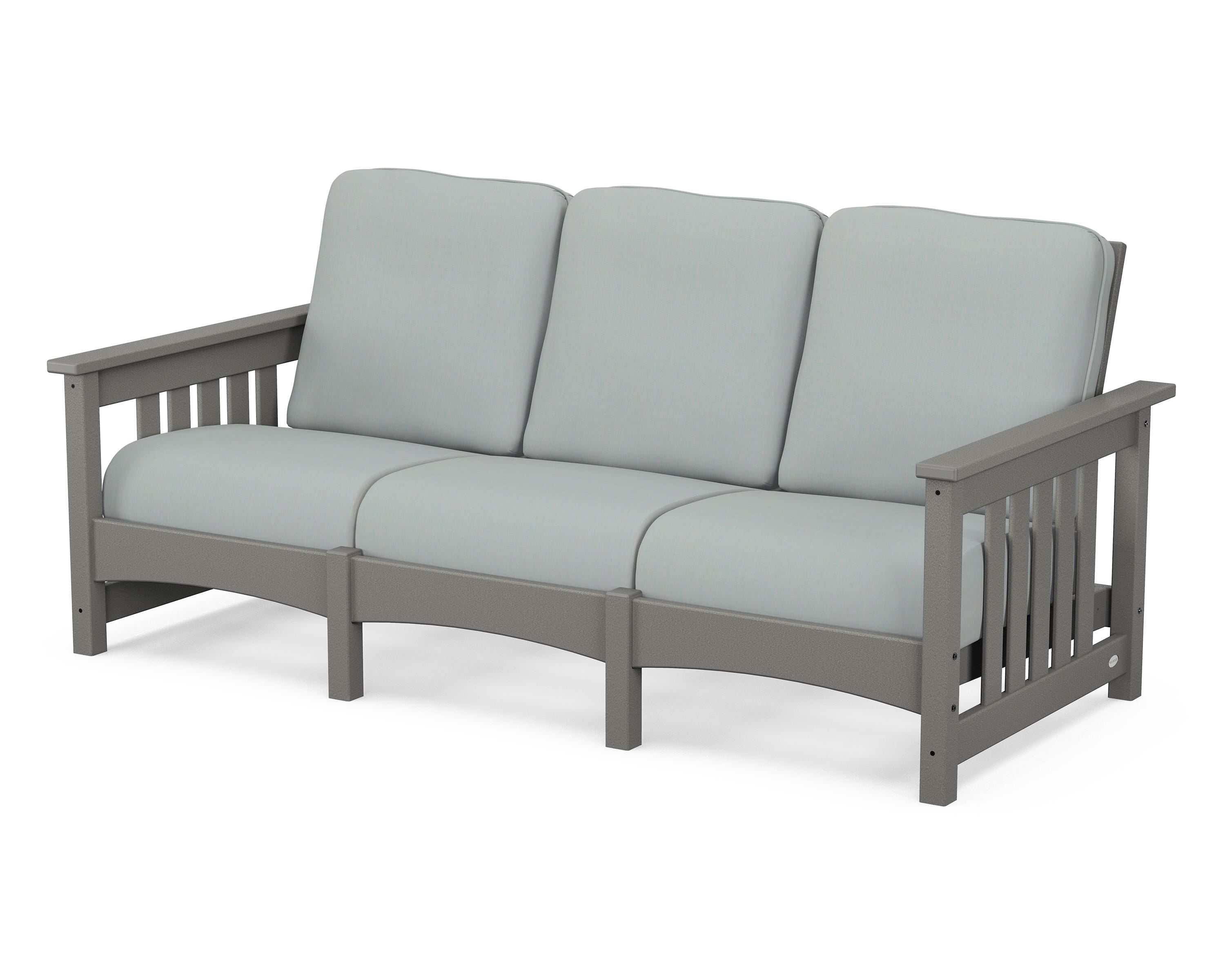POLYWOOD® Club Mission Sofa in Slate Grey / Spa