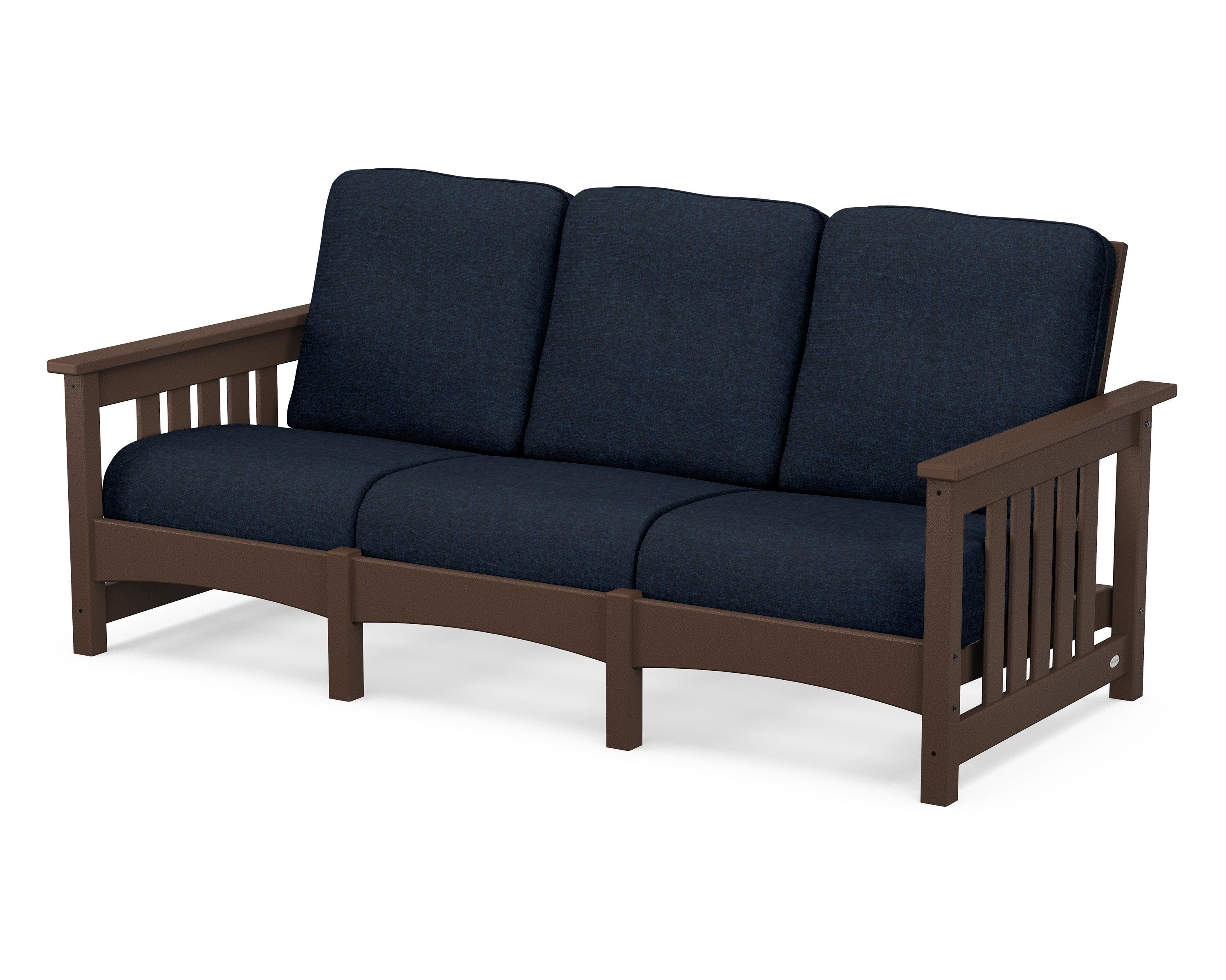 POLYWOOD® Club Mission Sofa in Mahogany / Marine Indigo