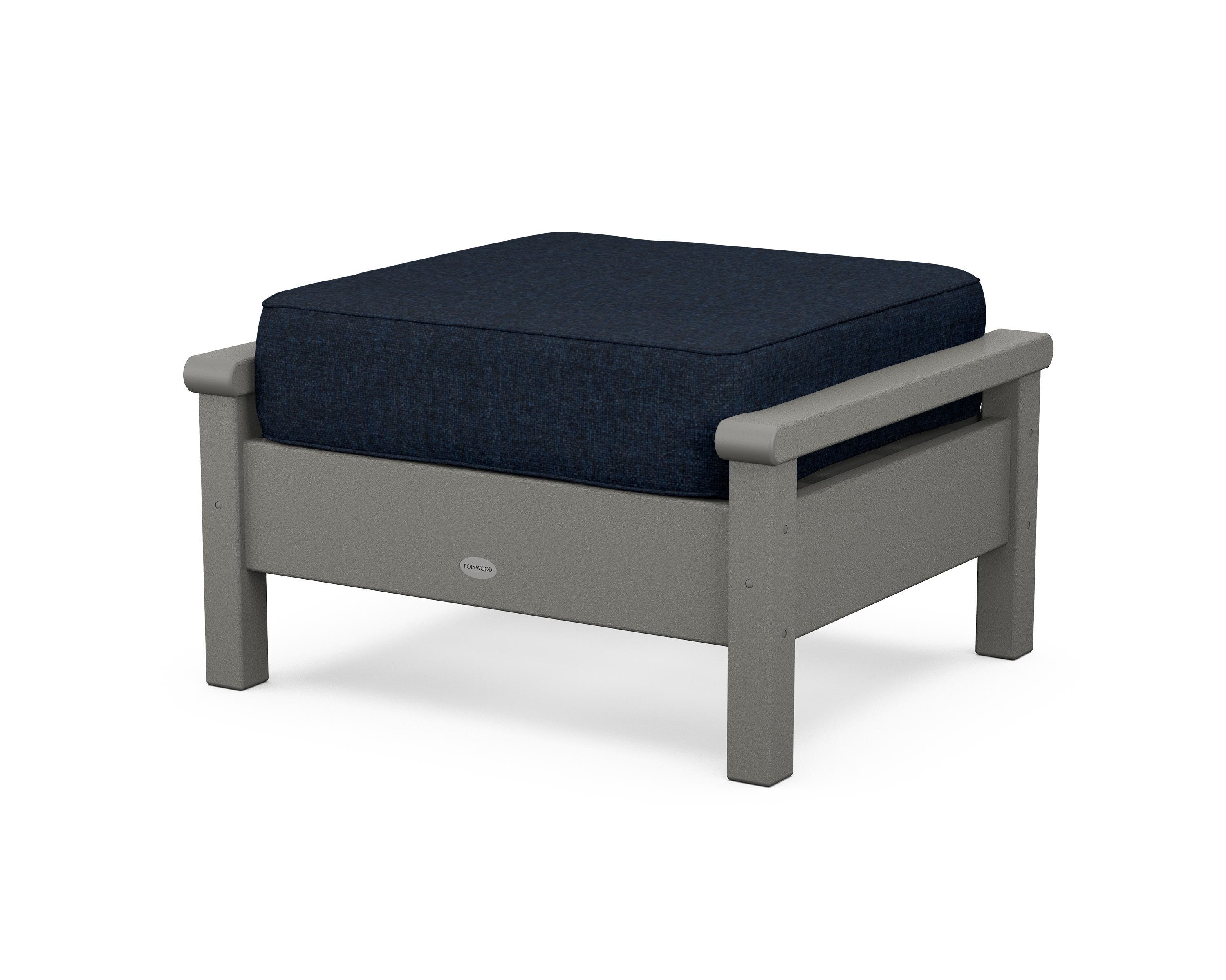 POLYWOOD® Harbour Deep Seating Ottoman in Slate Grey / Marine Indigo