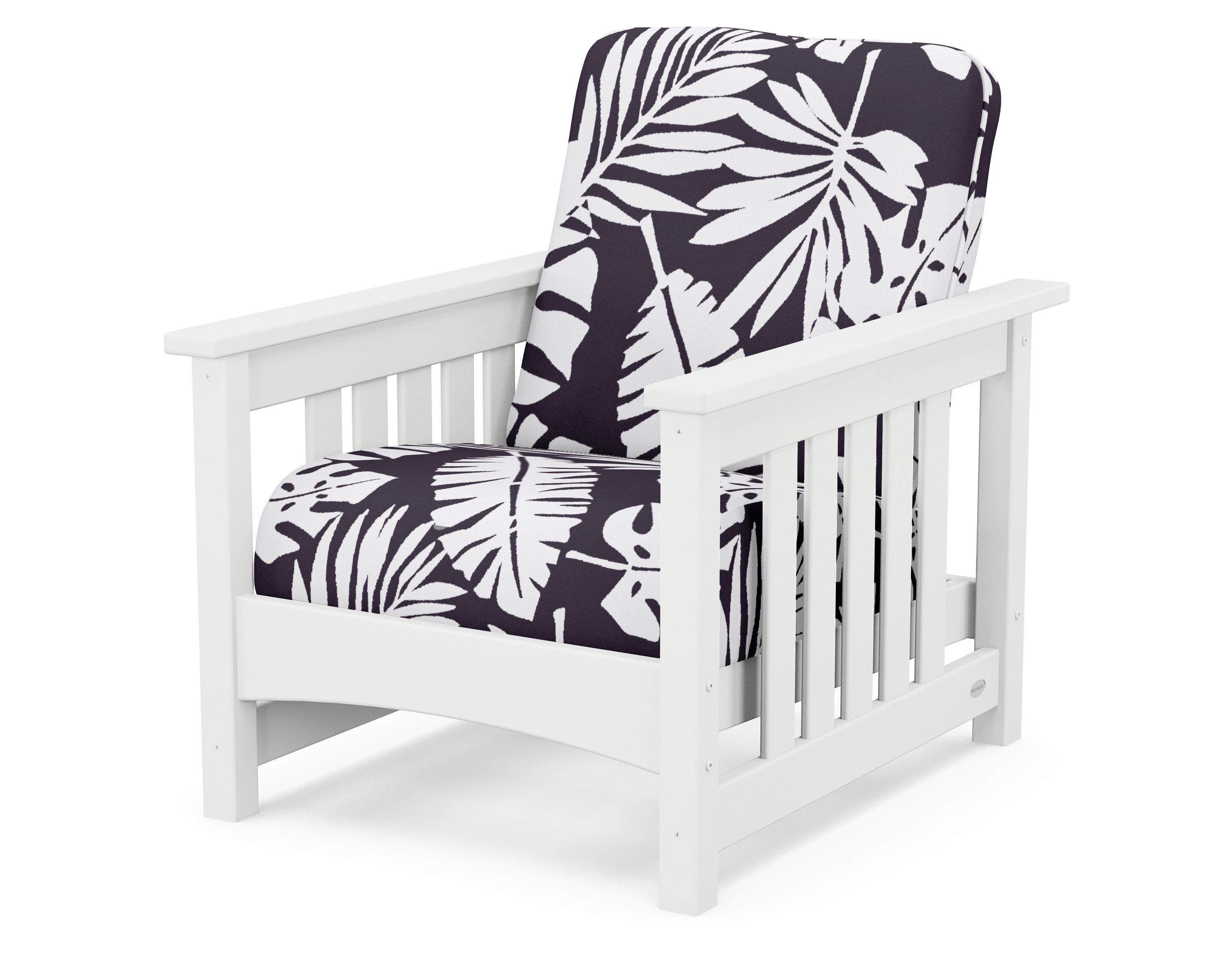 POLYWOOD® Club Mission Chair in White / Leaf Navy