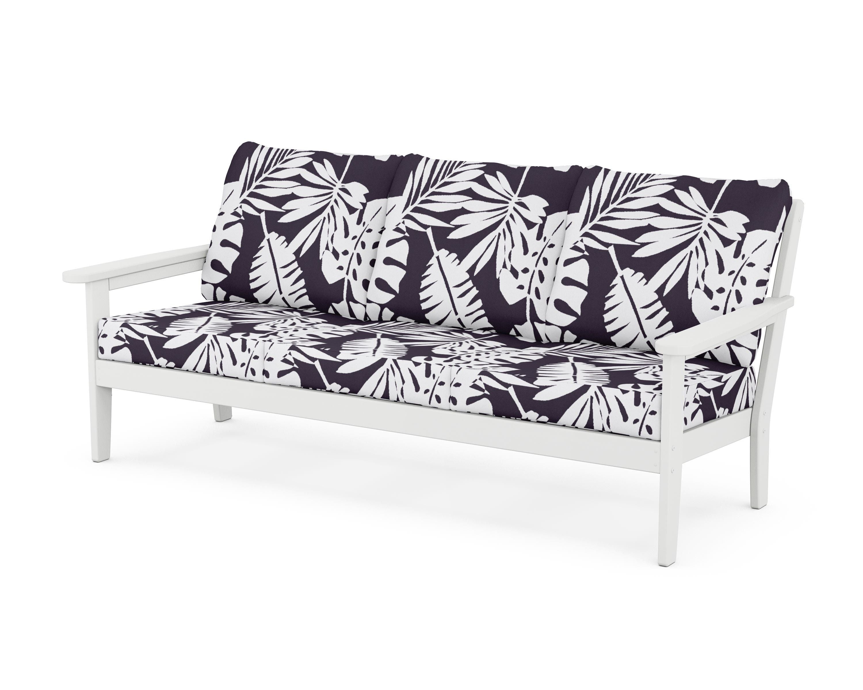 Country Living Cottage Deep Seating Sofa in White / Leaf Navy