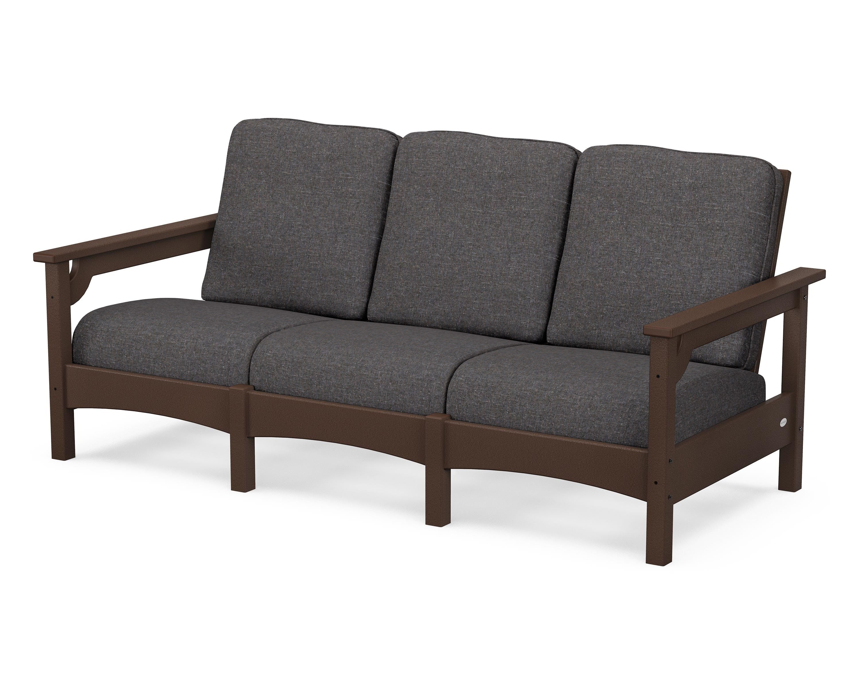POLYWOOD® Club Sofa in Mahogany / Ash Charcoal