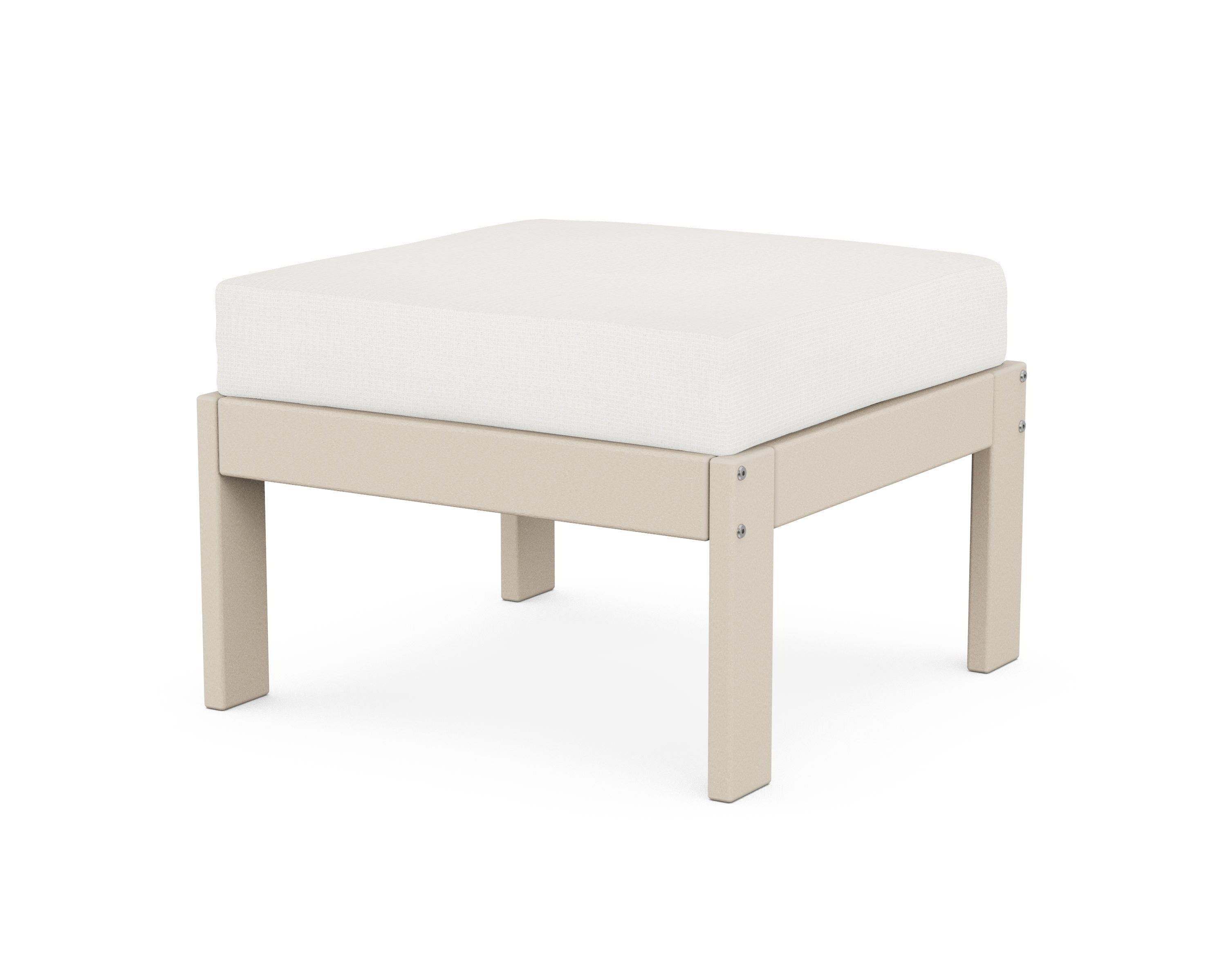 POLYWOOD® Vineyard Modular Ottoman in Sand / Natural Linen