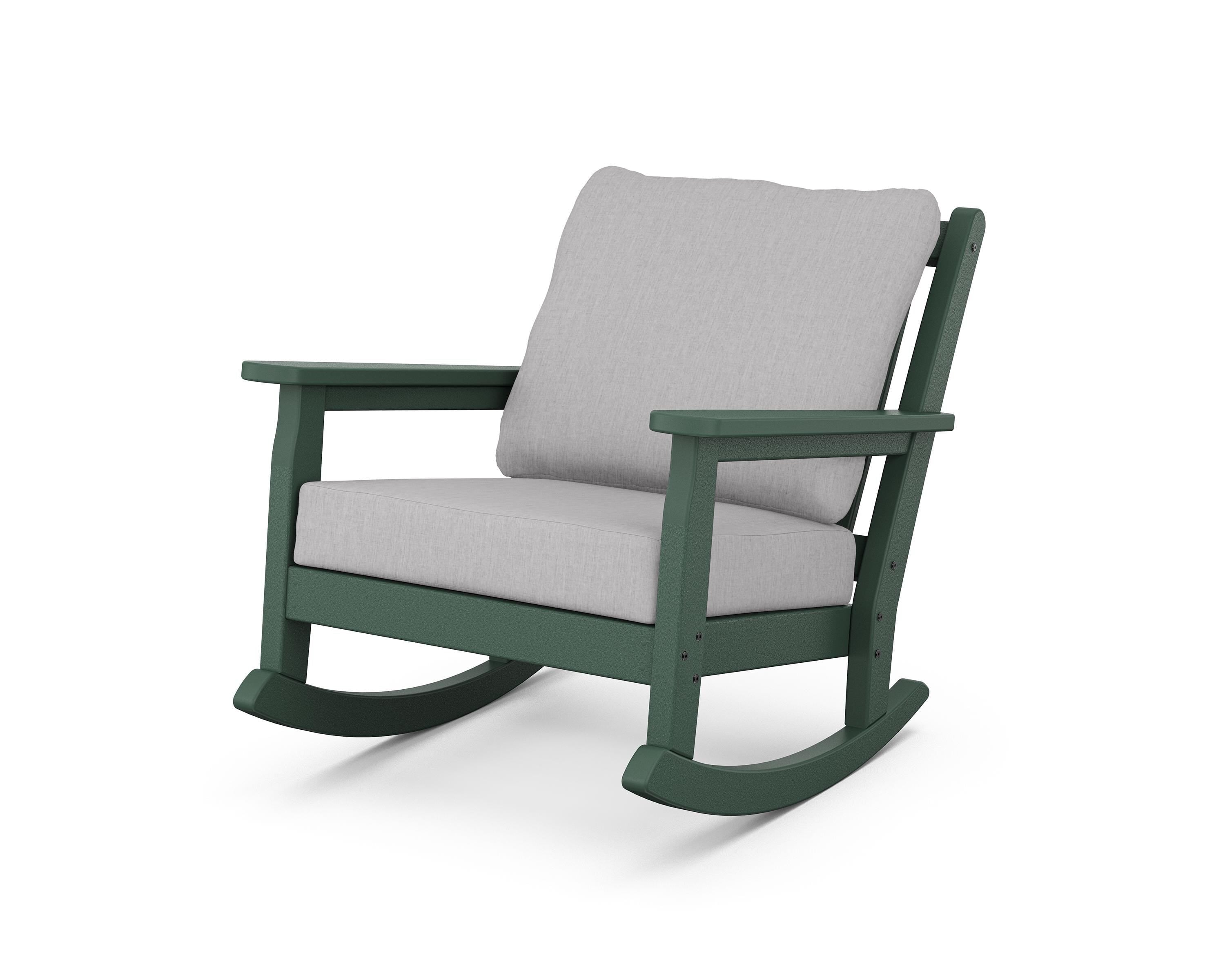 POLYWOOD® Chippendale Deep Seating Rocking Chair in Green / Granite