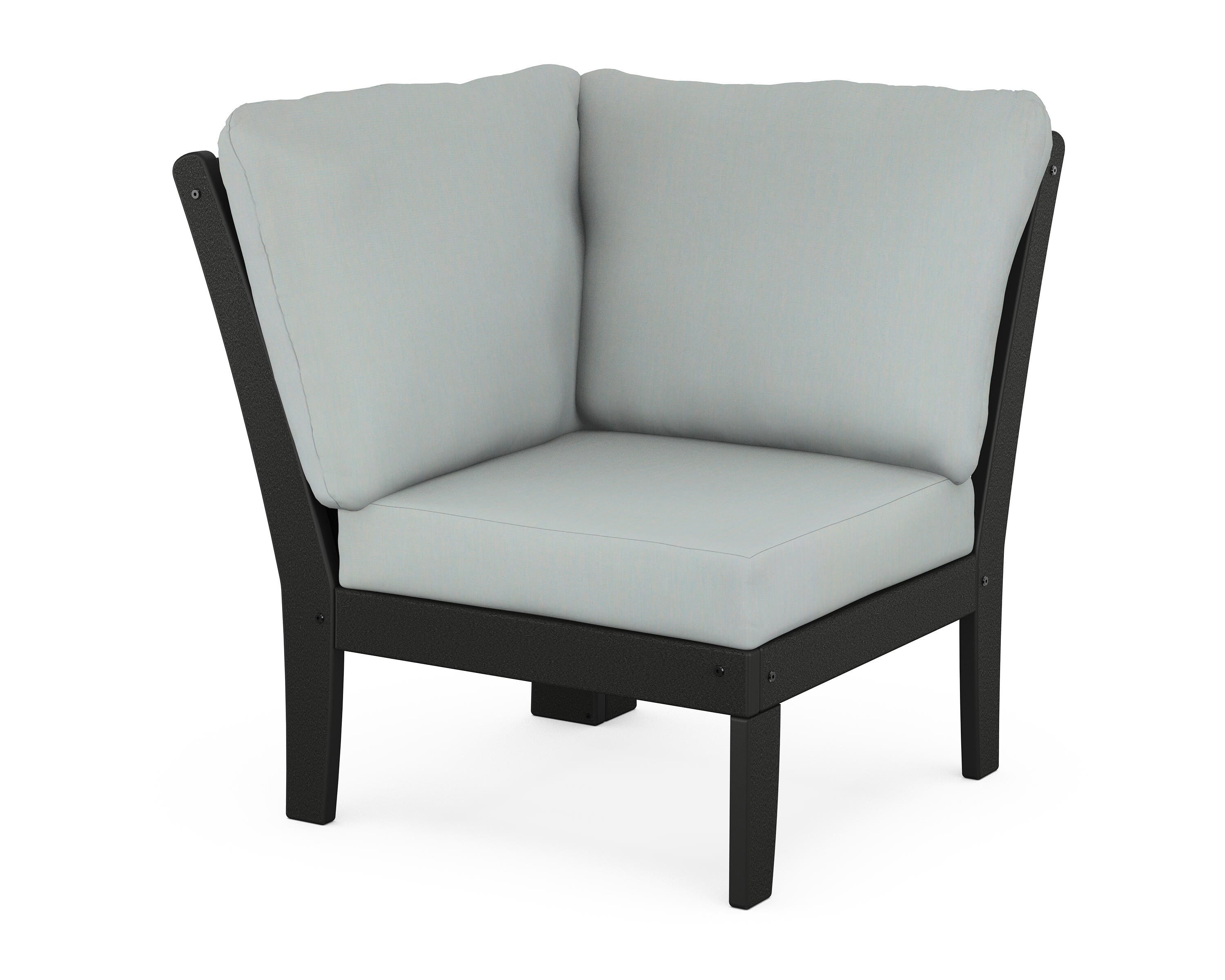 POLYWOOD® Braxton Modular Corner Chair in Black / Spa
